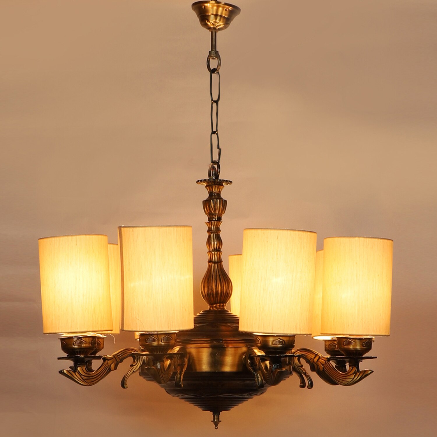 Devansh Gold Antique Wall Mounted Lamp With Black  Cotton Shade