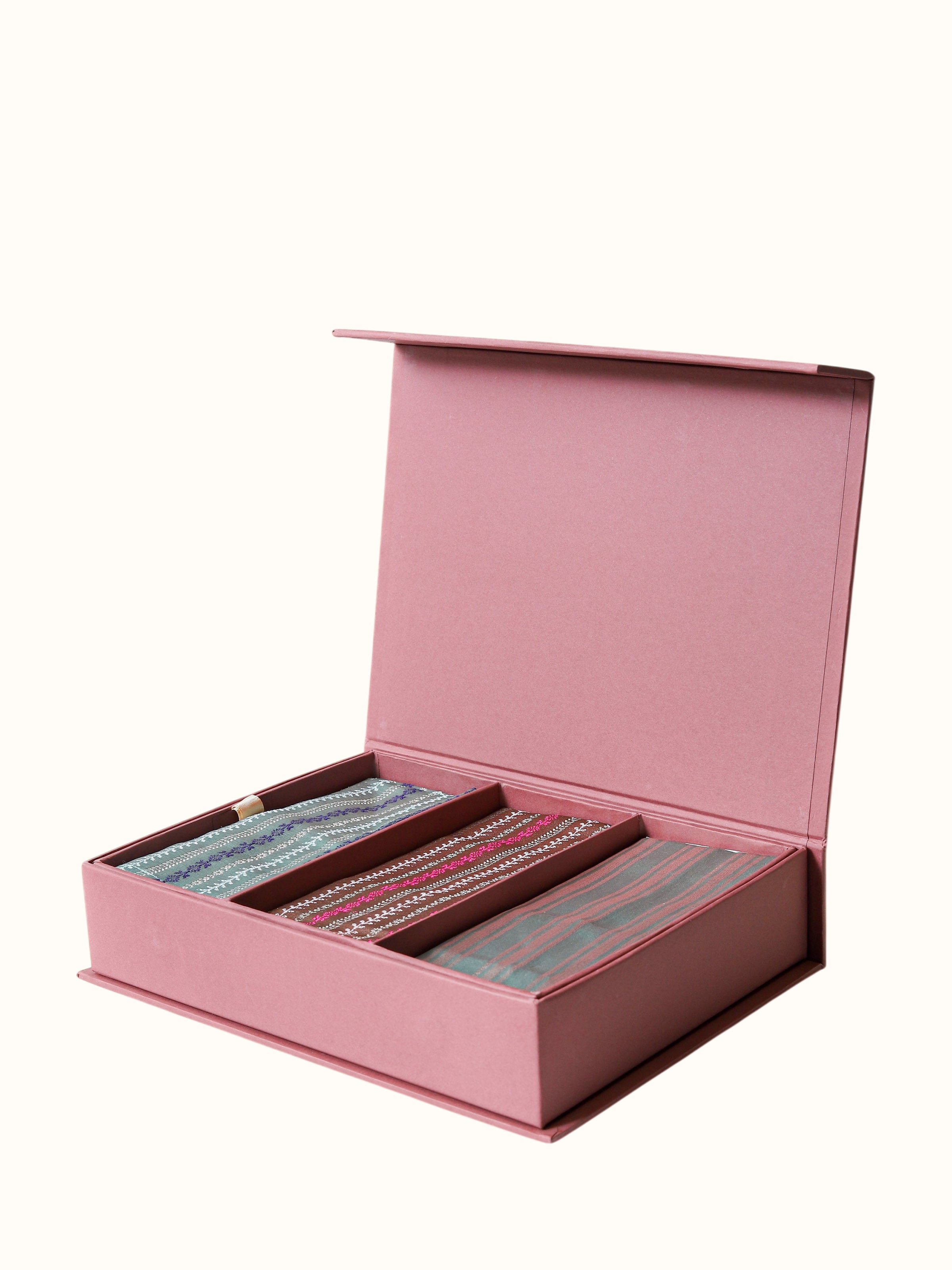 Assorted Silk Banarasi Brocade Pocket Squares Gift Set (3Pcs)