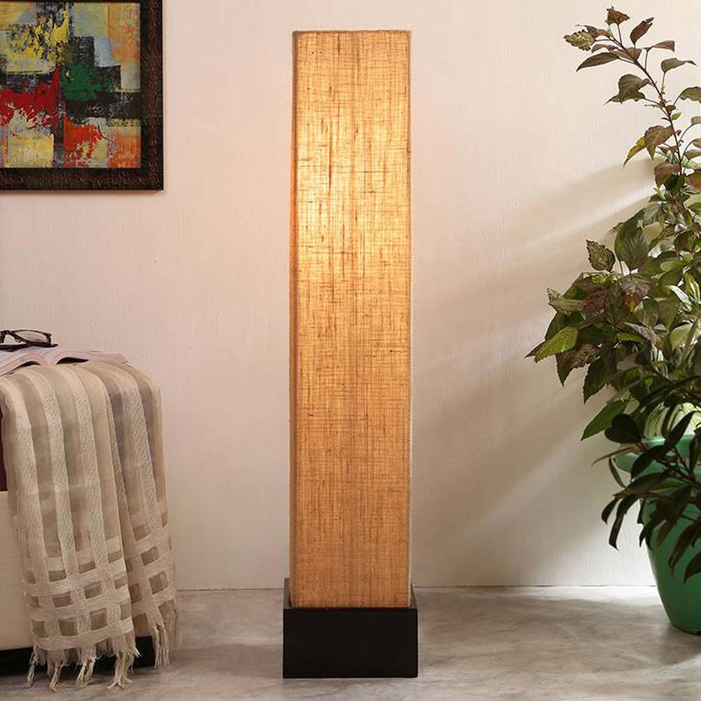 Chris Beige Cotton Shade Floor Lamp