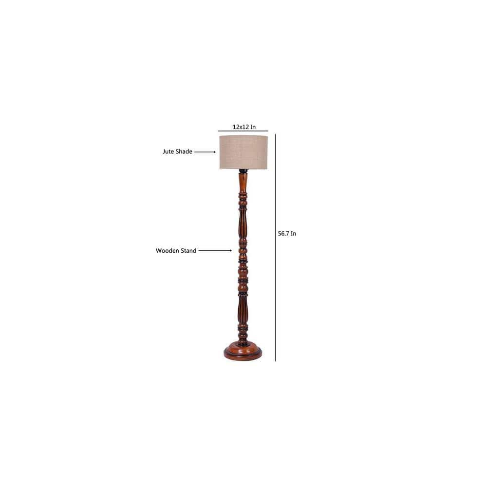 Campbell Brown Cotton Shade Floor Lamp