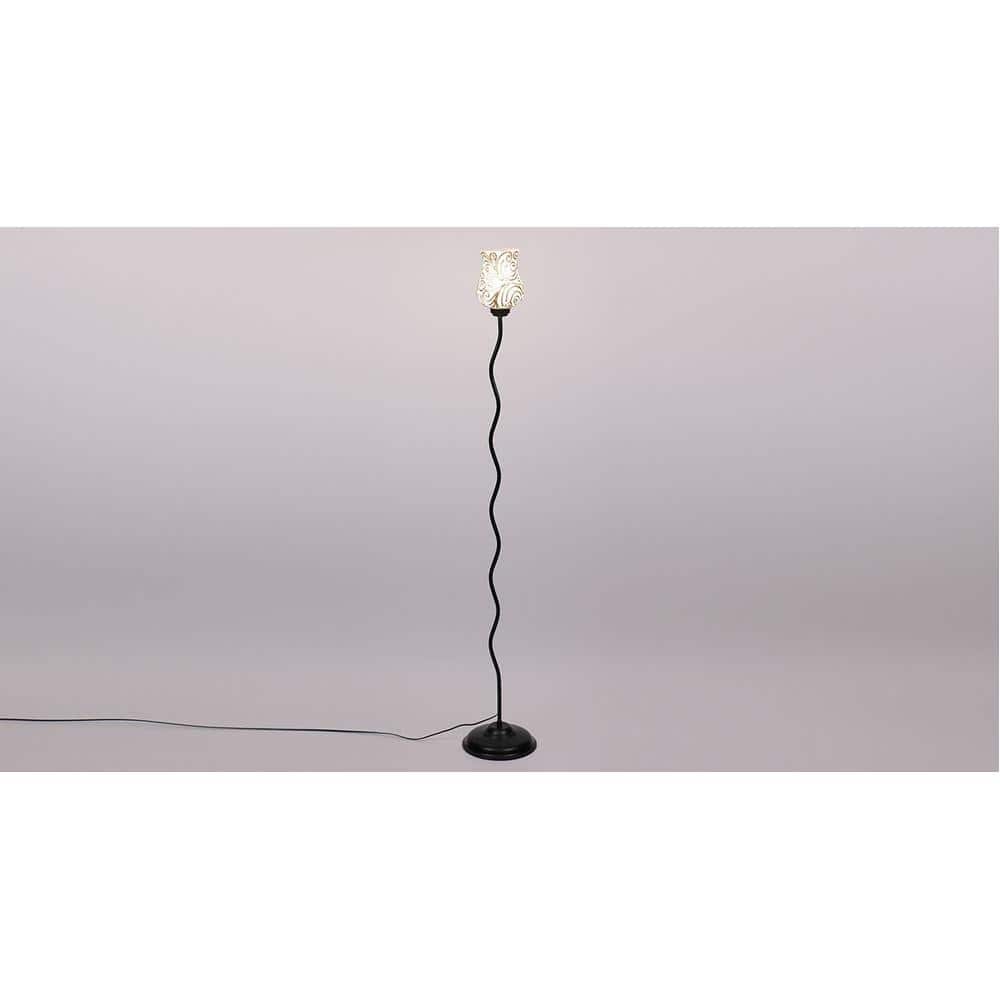 Hadley Black Glass Shade Floor Lamp