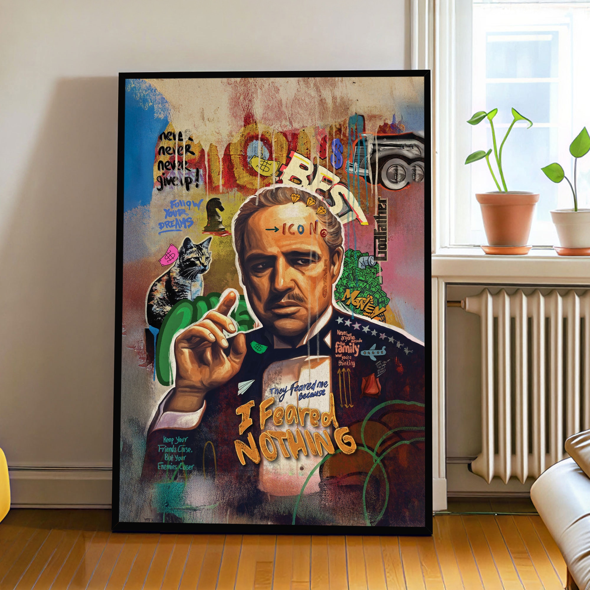 The Castle Decor Motivational Mafia Leader Wall Art Framed Painting 20x30 Inch - The Castle Decor