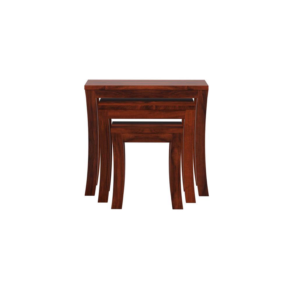 Hermes Solid Wood Side Table in  Honey Oak Finish