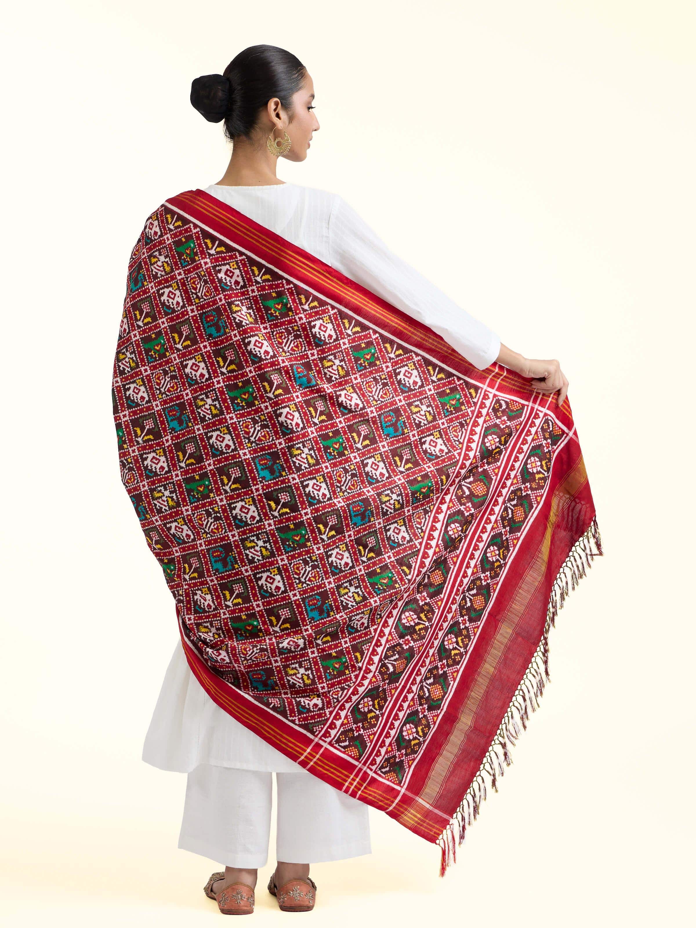Red Silk Patola Dupatta
