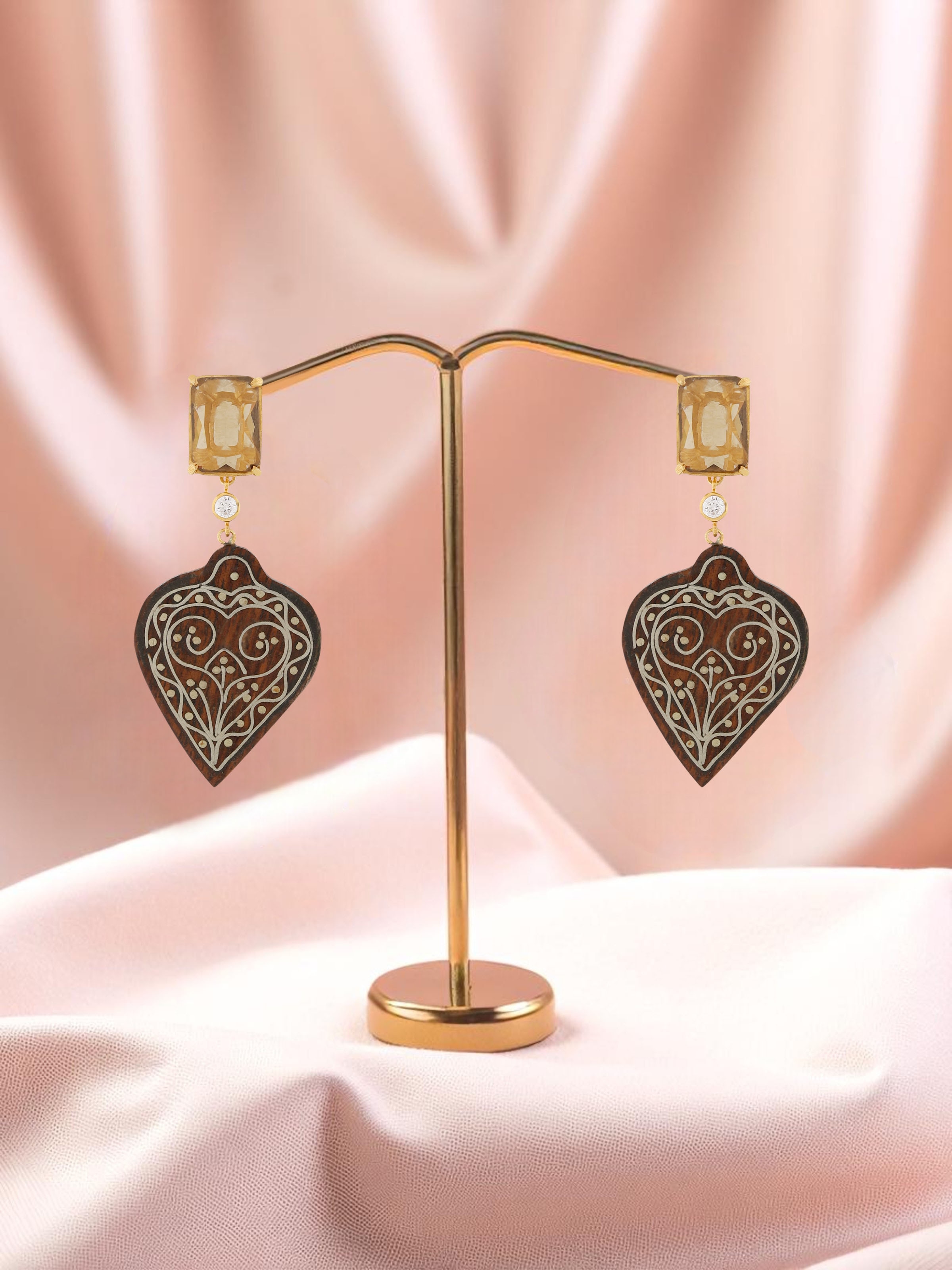 Tarkashi Silver Drop Earrings