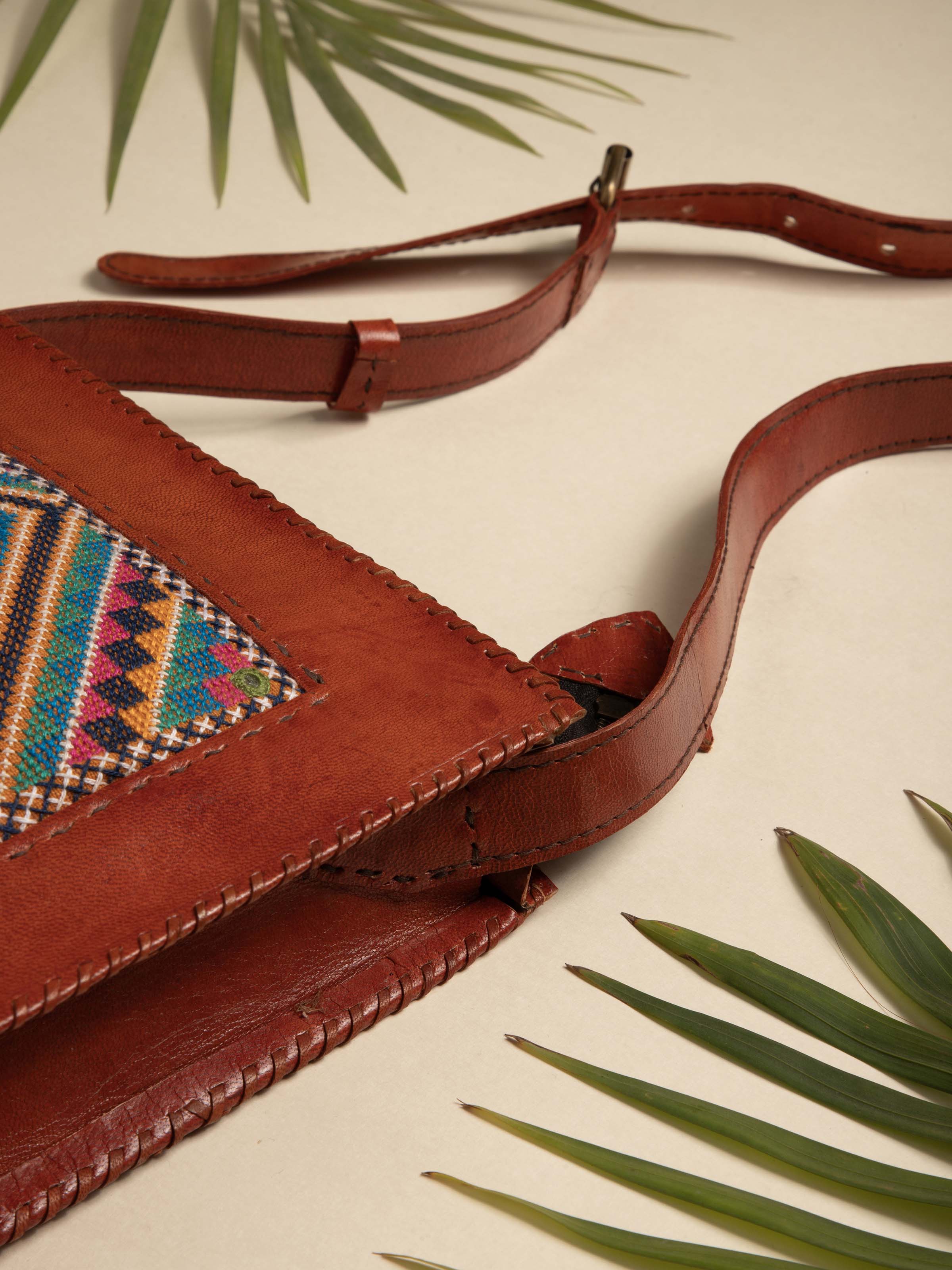 Another angle highlighting the fine embroidery and sturdy craftsmanship of the piece.