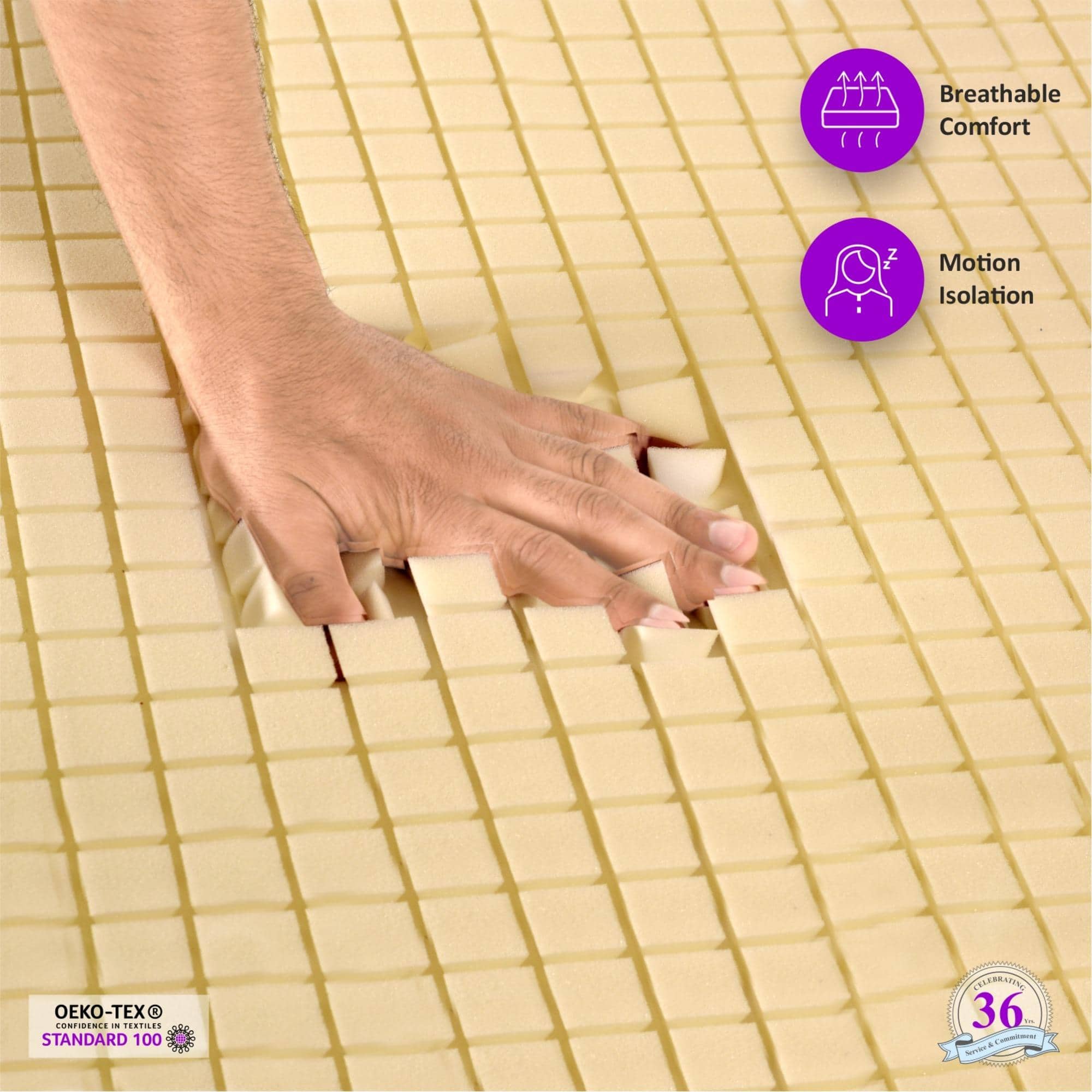 Relaxgrid with High Density  Mattress (75 x 36 in, 6 Inches)