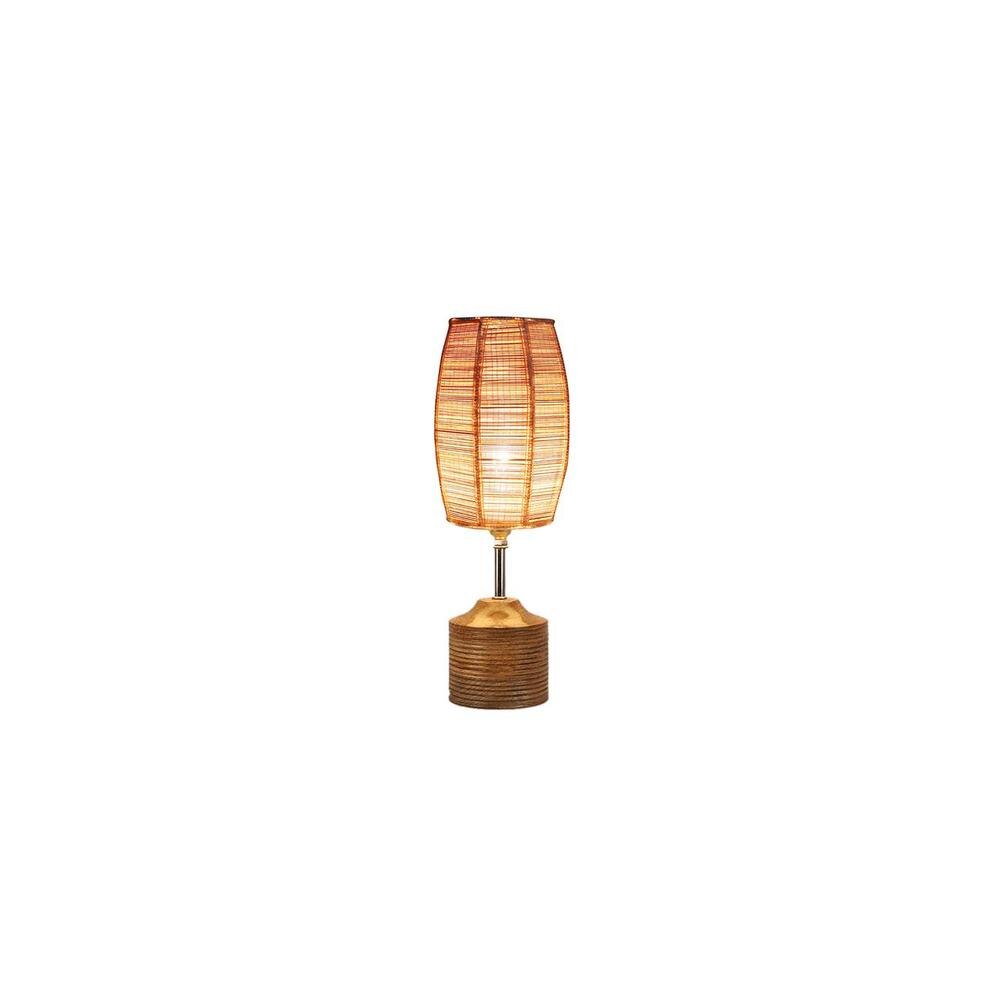 Ximena Wood Table lamp with Bamboo Shade