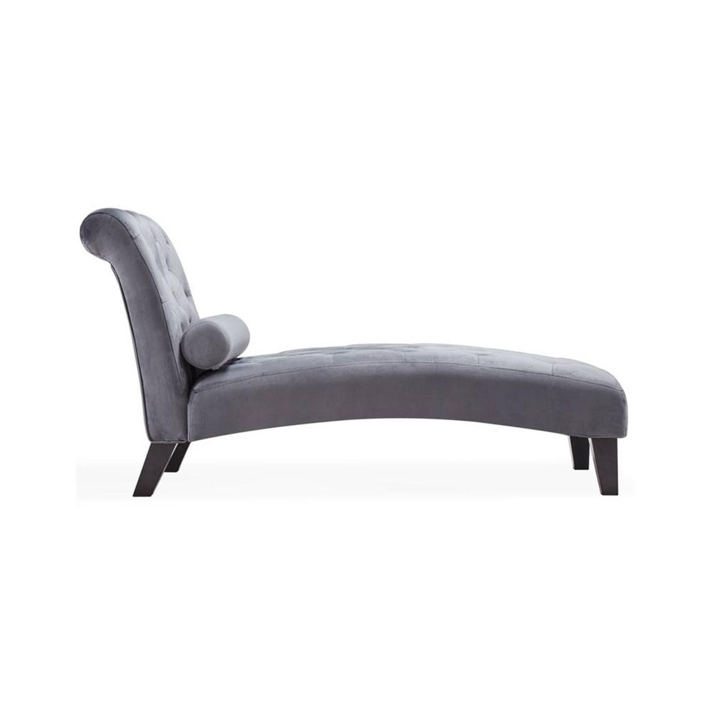 Knup Velvet Chaise Launger in Grey Colour