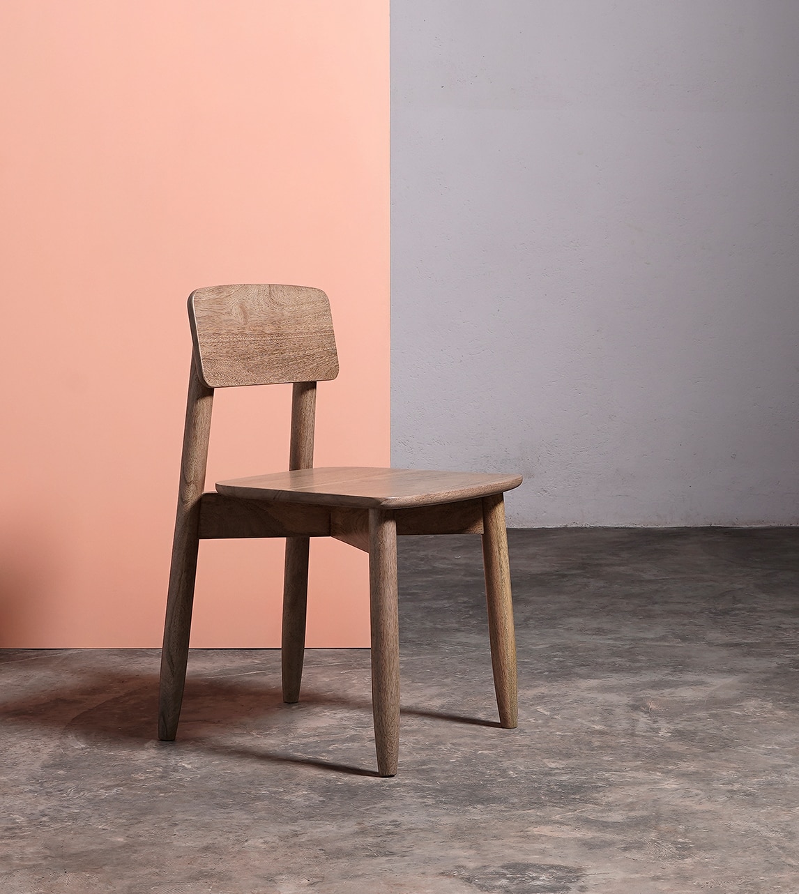 Rota Solid Wood Dining Chair in Natural Finish - Woodenmood