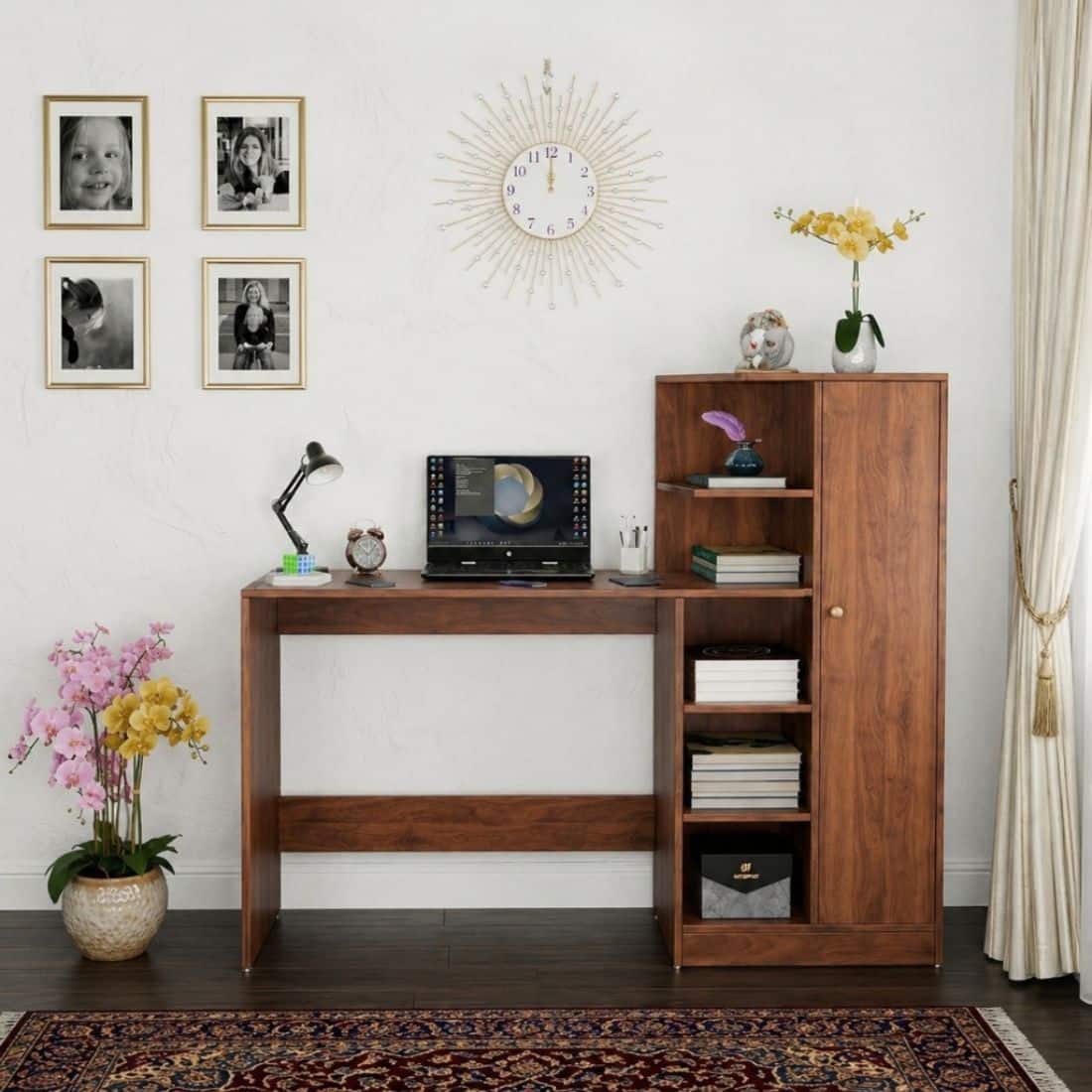 Spydercraft Dyna Modern Study Table in Columbian Walnut Finish - Spydercraft