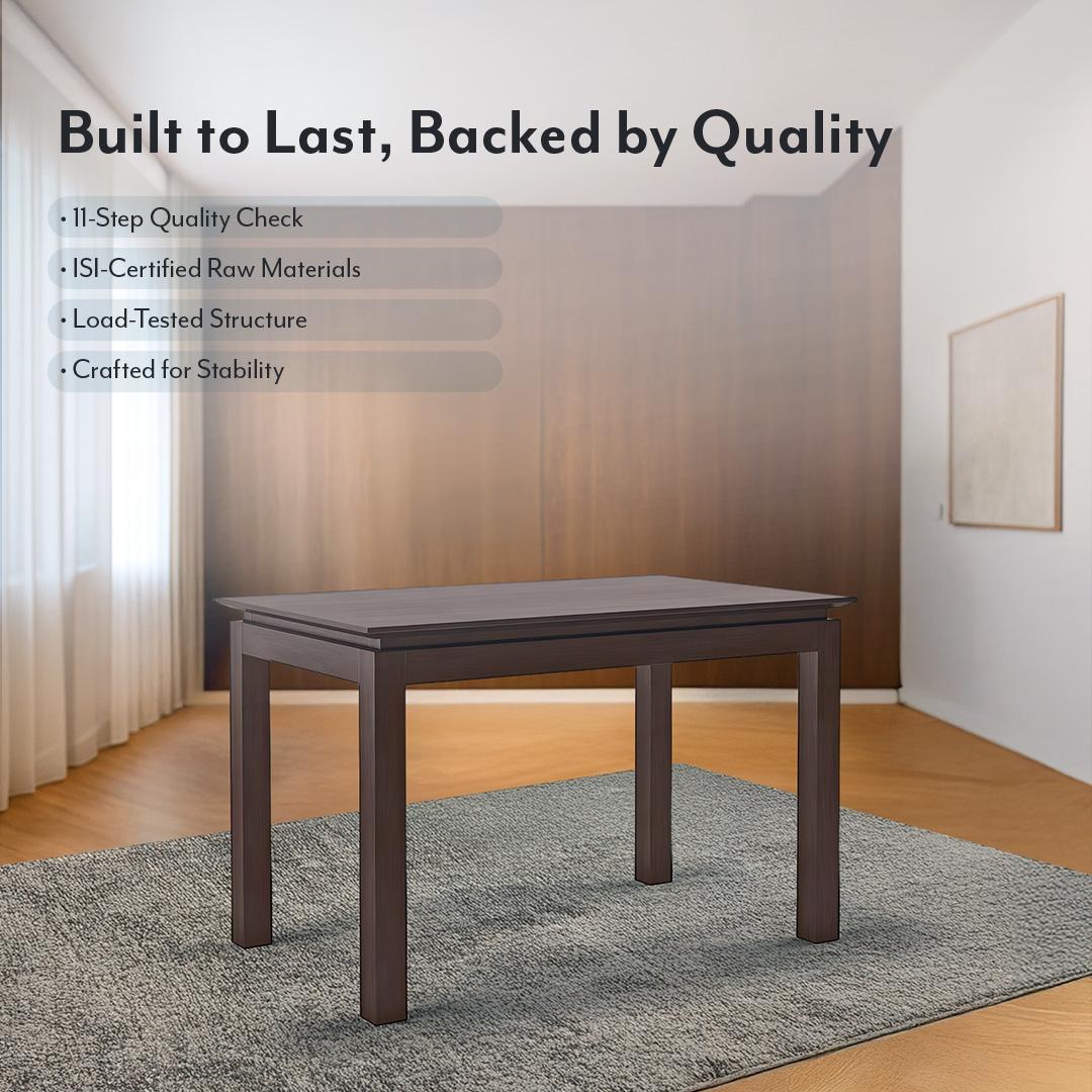 Diner 4 Seater Dining Table In Dark Walnut Finish