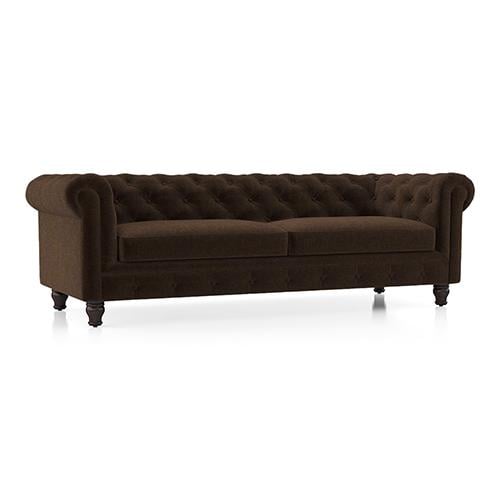 Winchester Premium 3 Seater Fabric Sofa in Dark Earth Colour