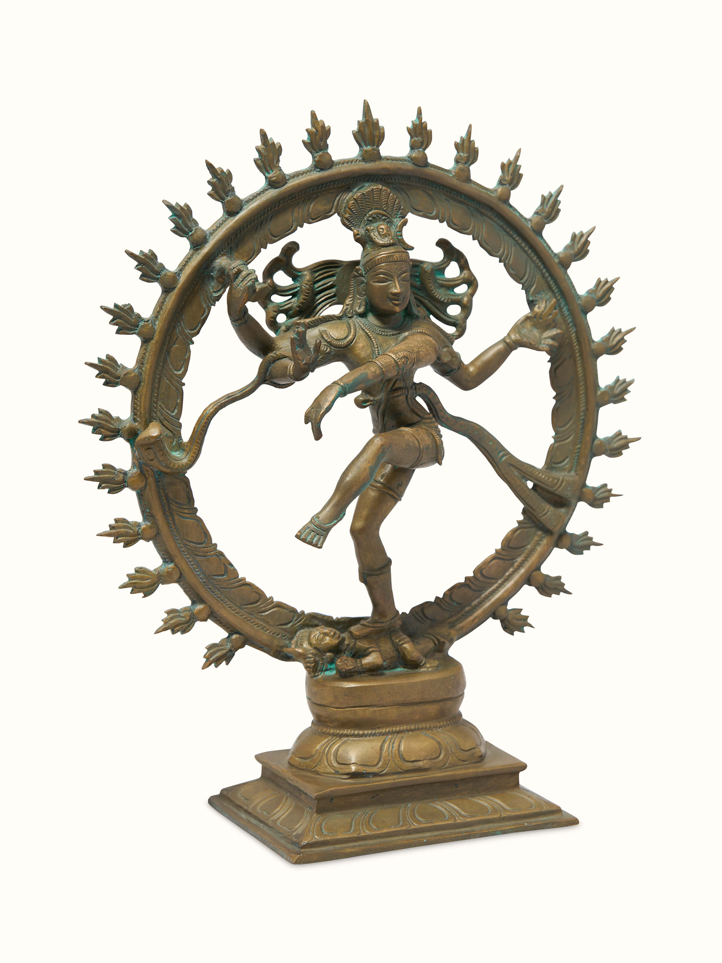 Angled view of Divine Natraja Bronze Casting Idol