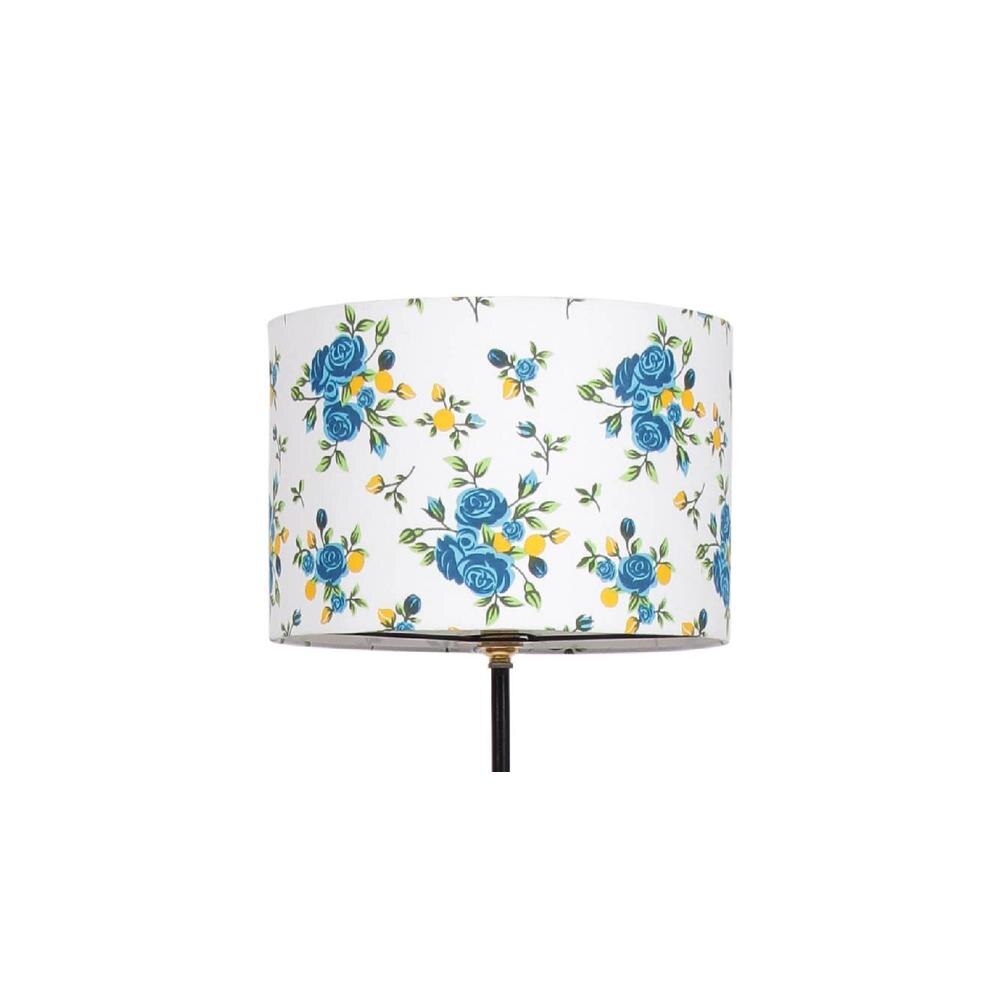 Cosette Multicolour Natural Fiber Floor Lamp with Black Iron Base