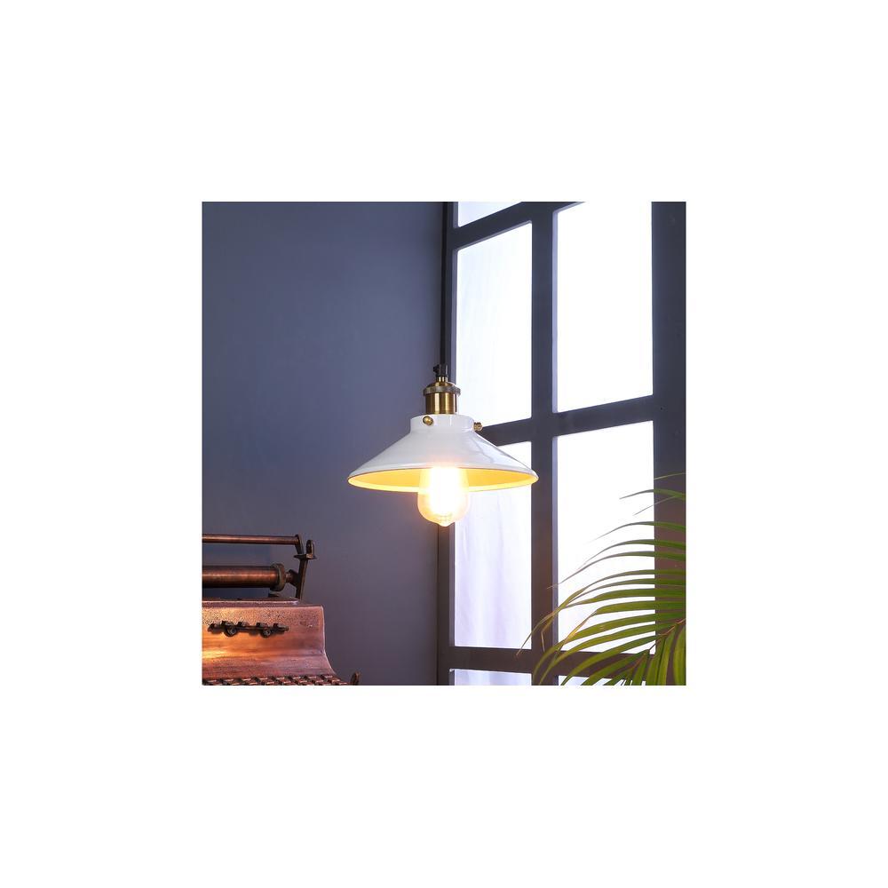 Nora White Metal Single Hanging Light