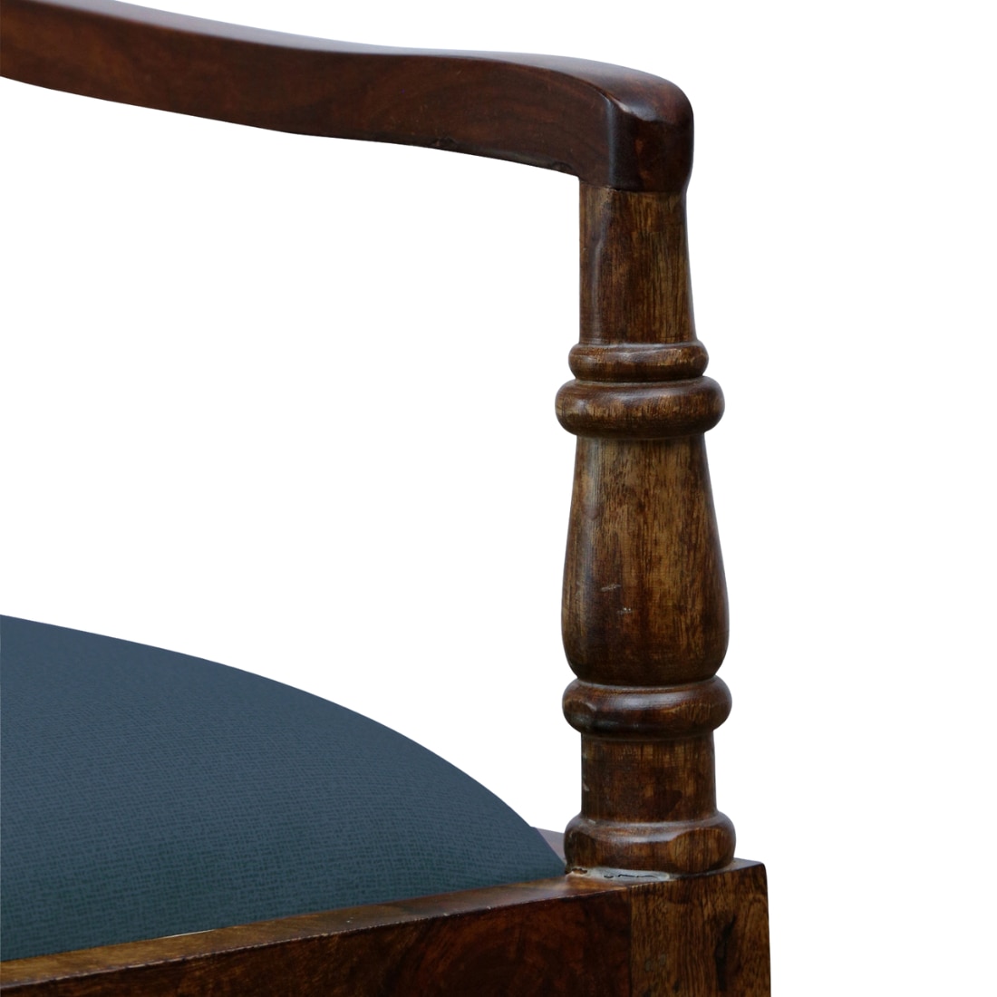 Provincial Cane & Suede Blue Accent Chair