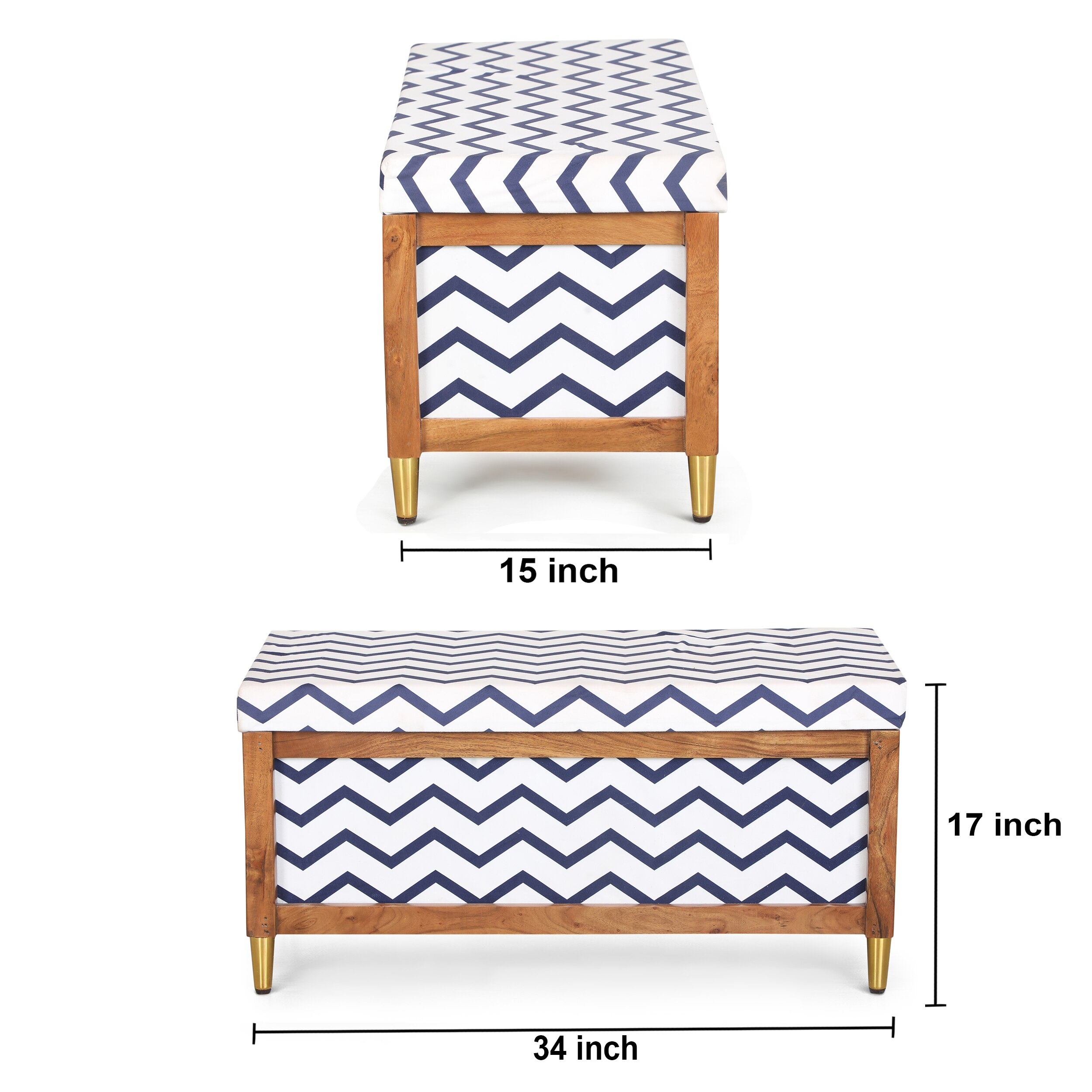 Harper Trunk Zig Zag Blue Stripes