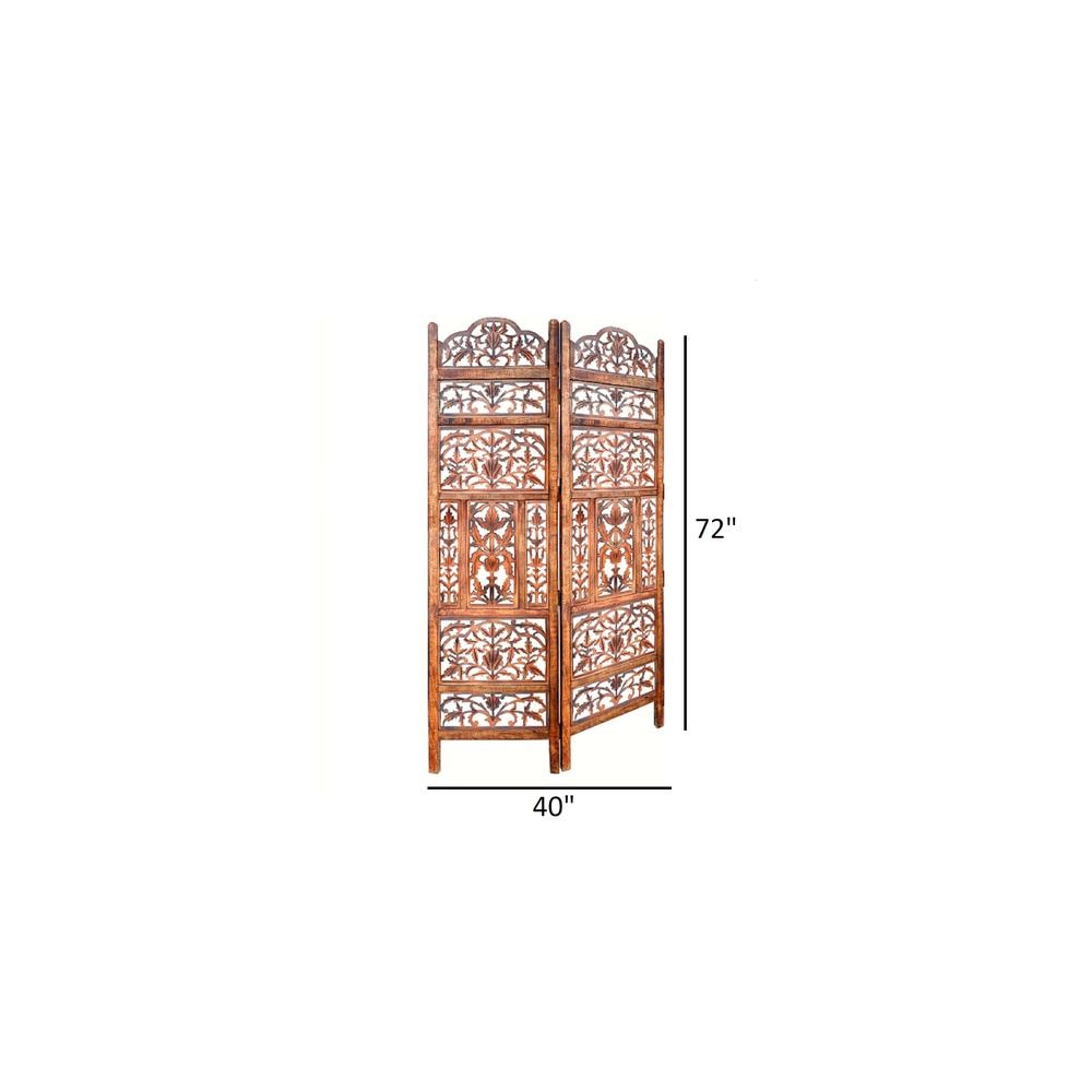 Jolanta Solid Wood 4 Panel Room Divider