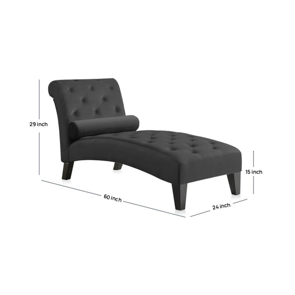 Knup Velvet Chaise Launger in Black Colour