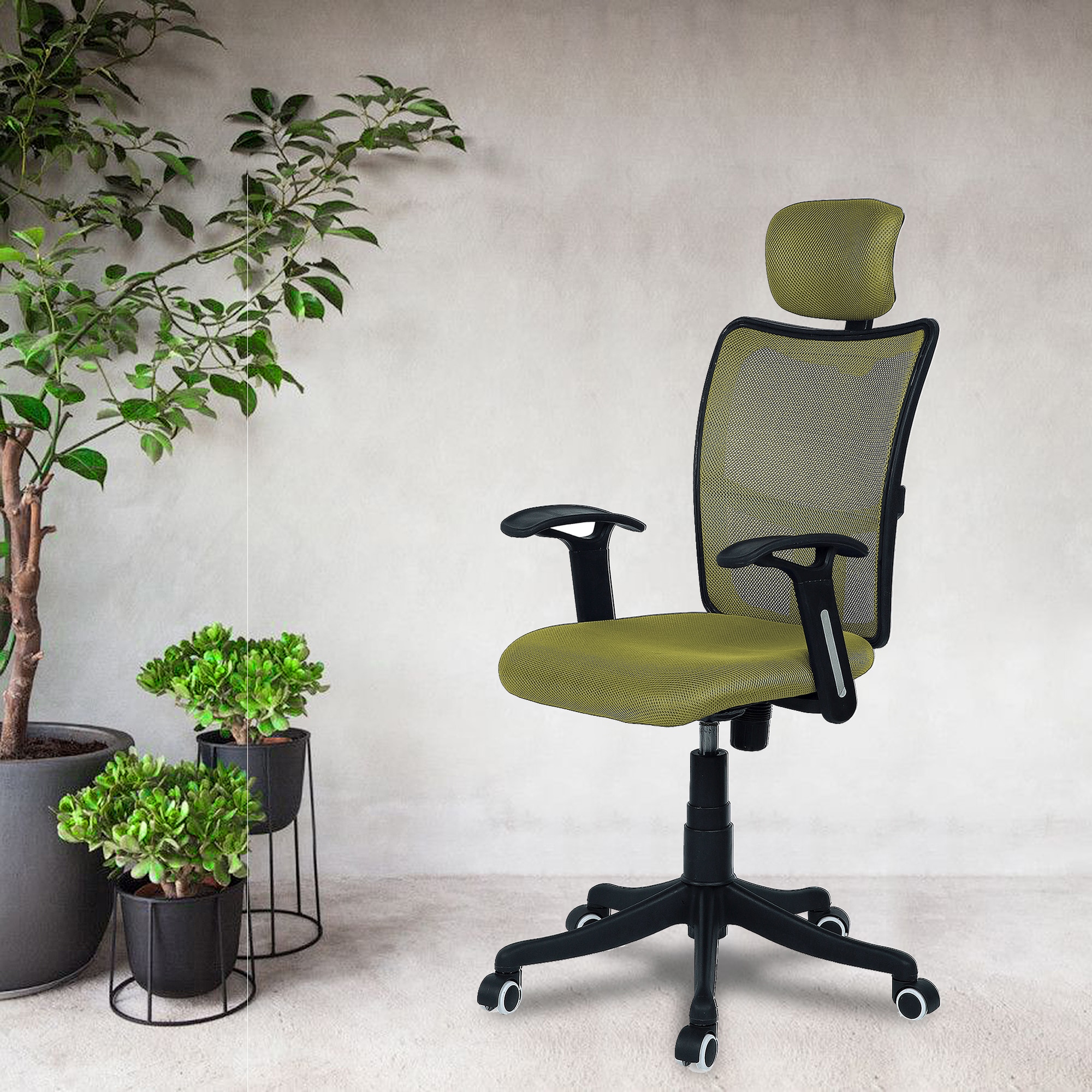 Jeaorda High Back Ergonomic Chair in Pearl Green Colour