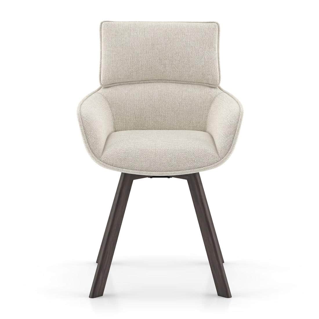 Lunar Alaska Exotic Stone 4 Seater Dining Table With Bren Swivel Dining Chair Set