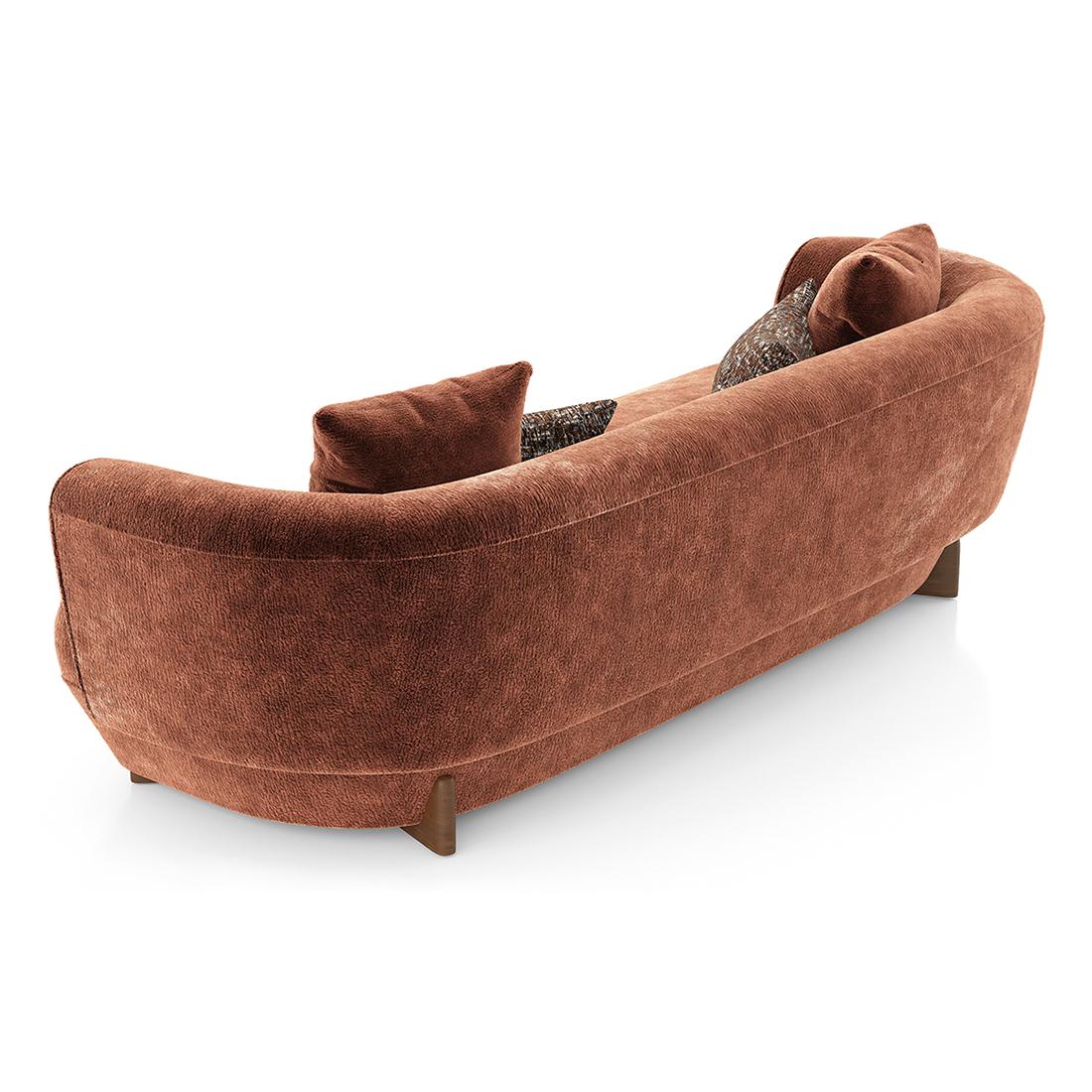 Brie 3 Seater Fabric Sofa In Terracotta Colour