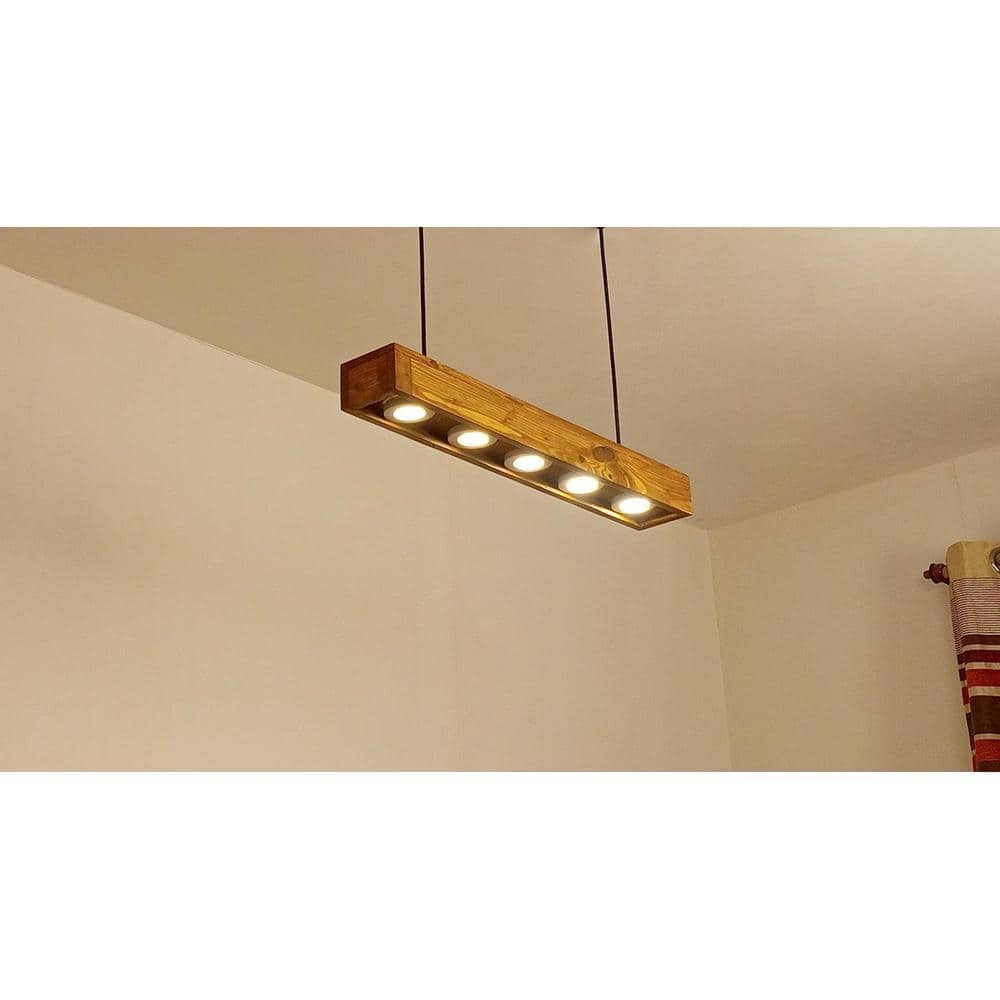 Felix 24 Brown Wooden LED Hanging Lamp