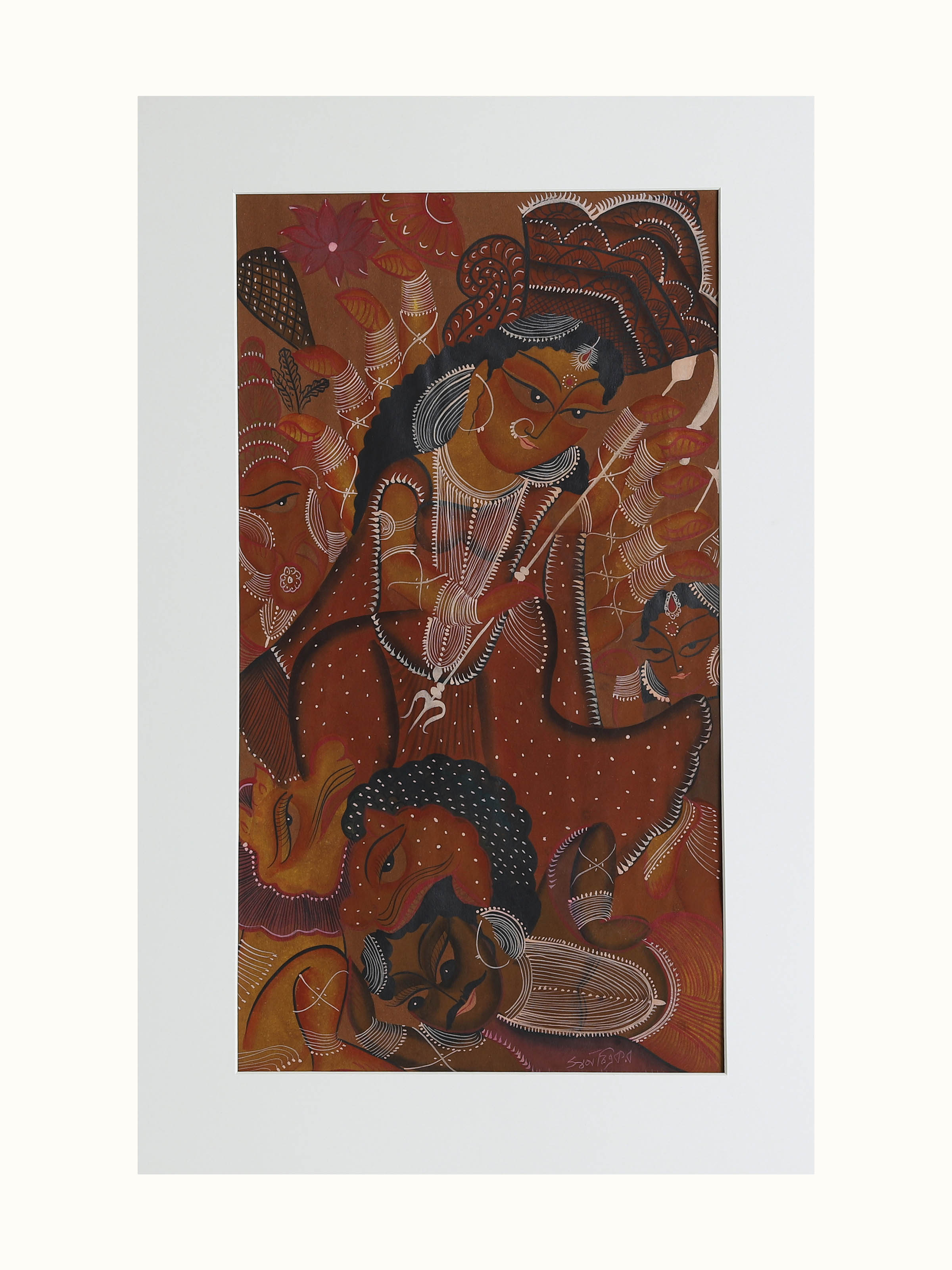 Devi Durga Kalighat Painting