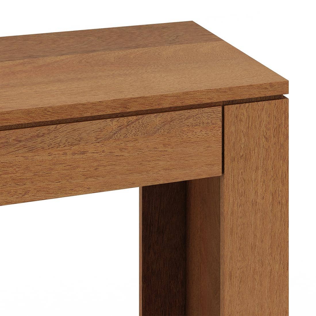 Epsilon Solid Wood Side Table In Amber Walnut Finish