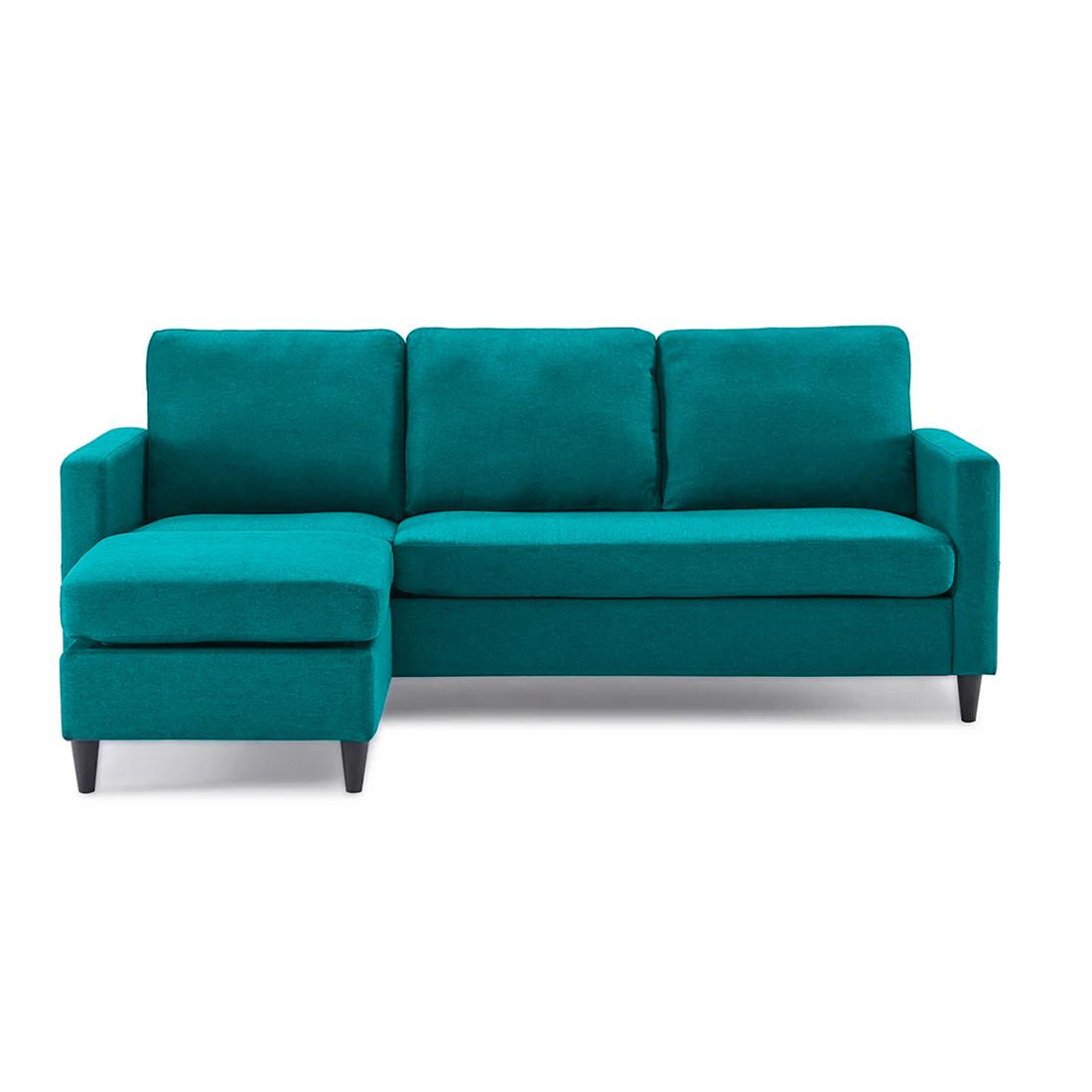 Monznij Sectional Fabric Sofa - Turquoise