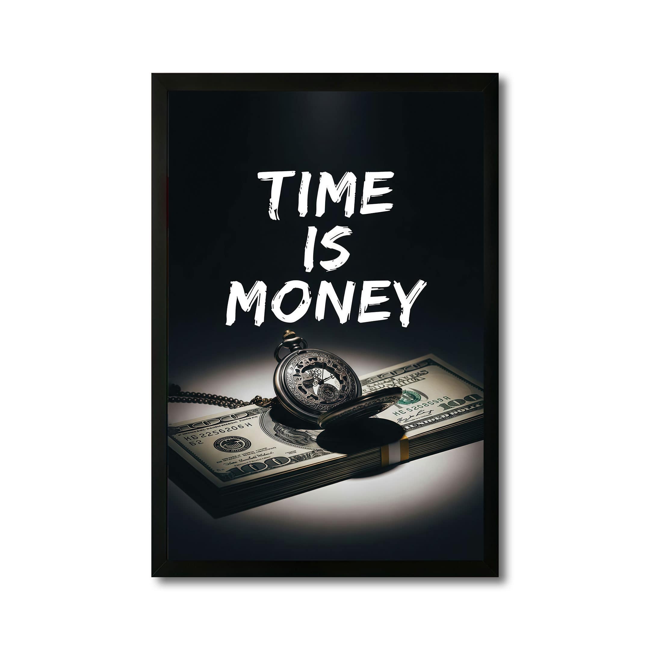 The Castle Decor Time Is Money Motivational Wall Art 8x12 Inch - The Castle Decor