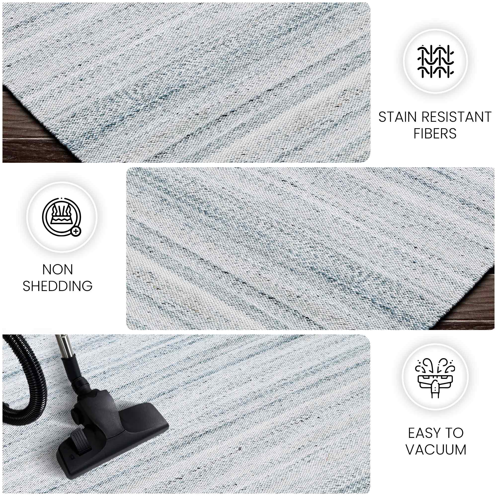 Cream Stripes Pet Yarn 8x10 Carpet