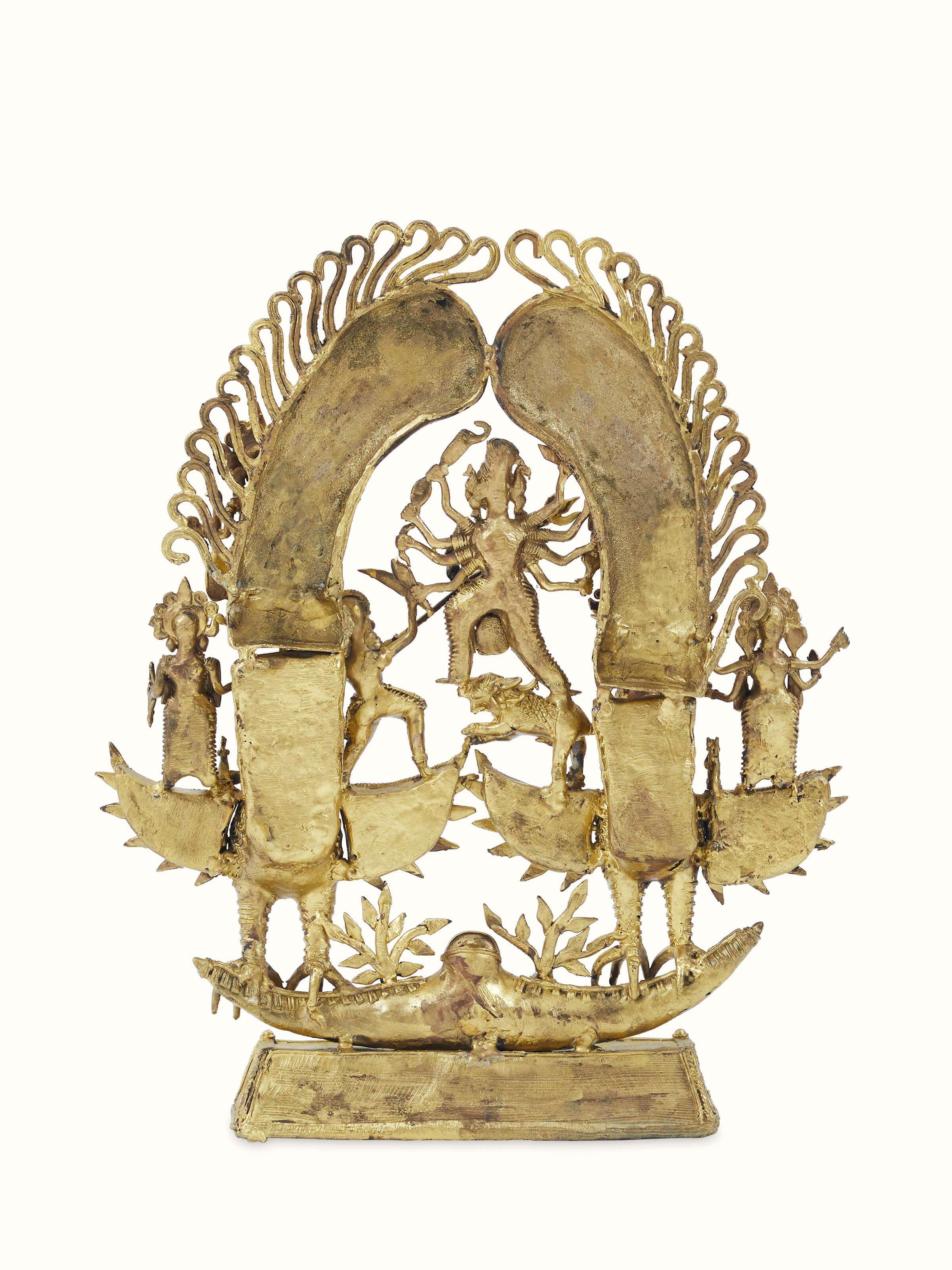 Bottom view of Dhokra Brass Devi On Birds Idol