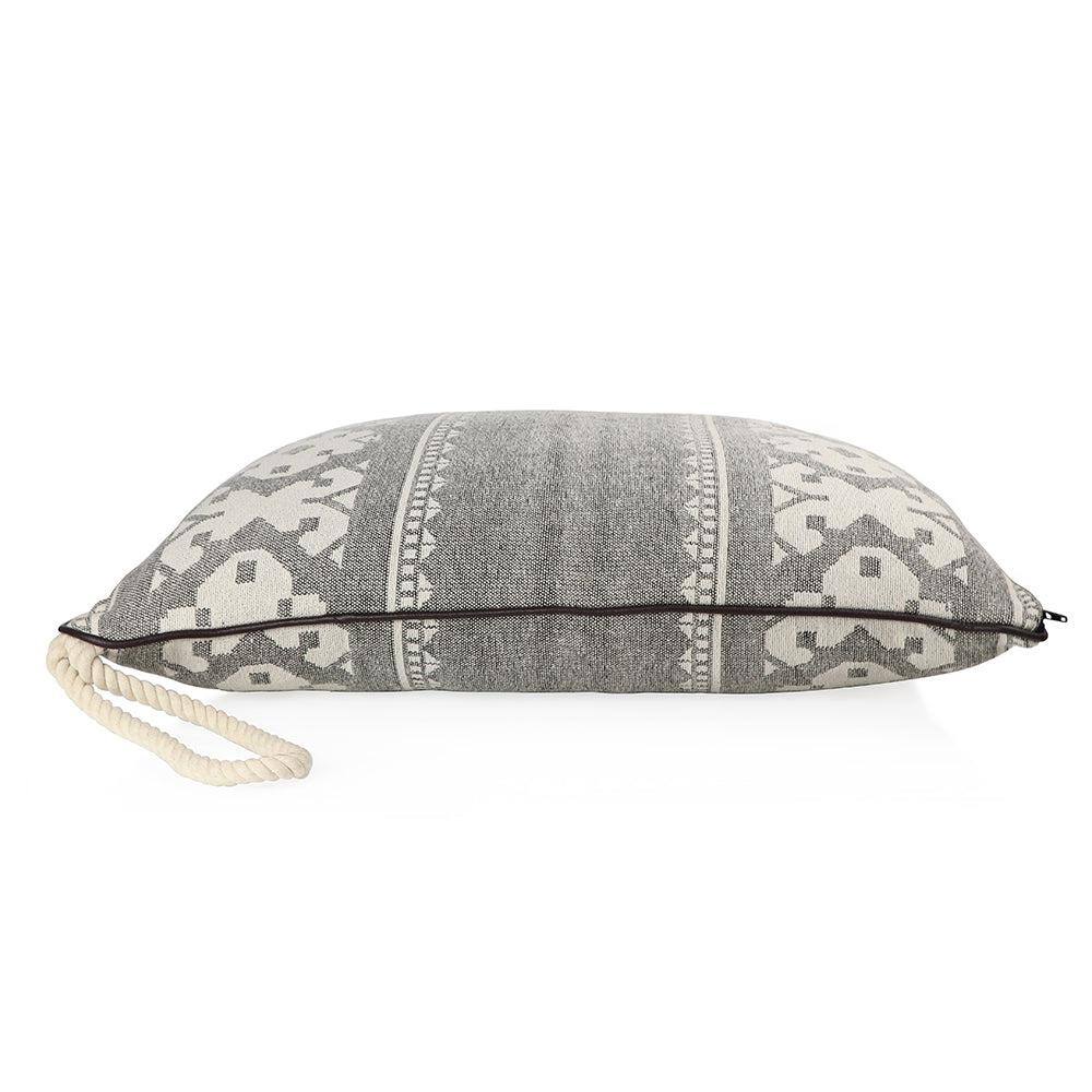 Aztec Printed Knife Edge Cotton Pets Bed in Grey Colour