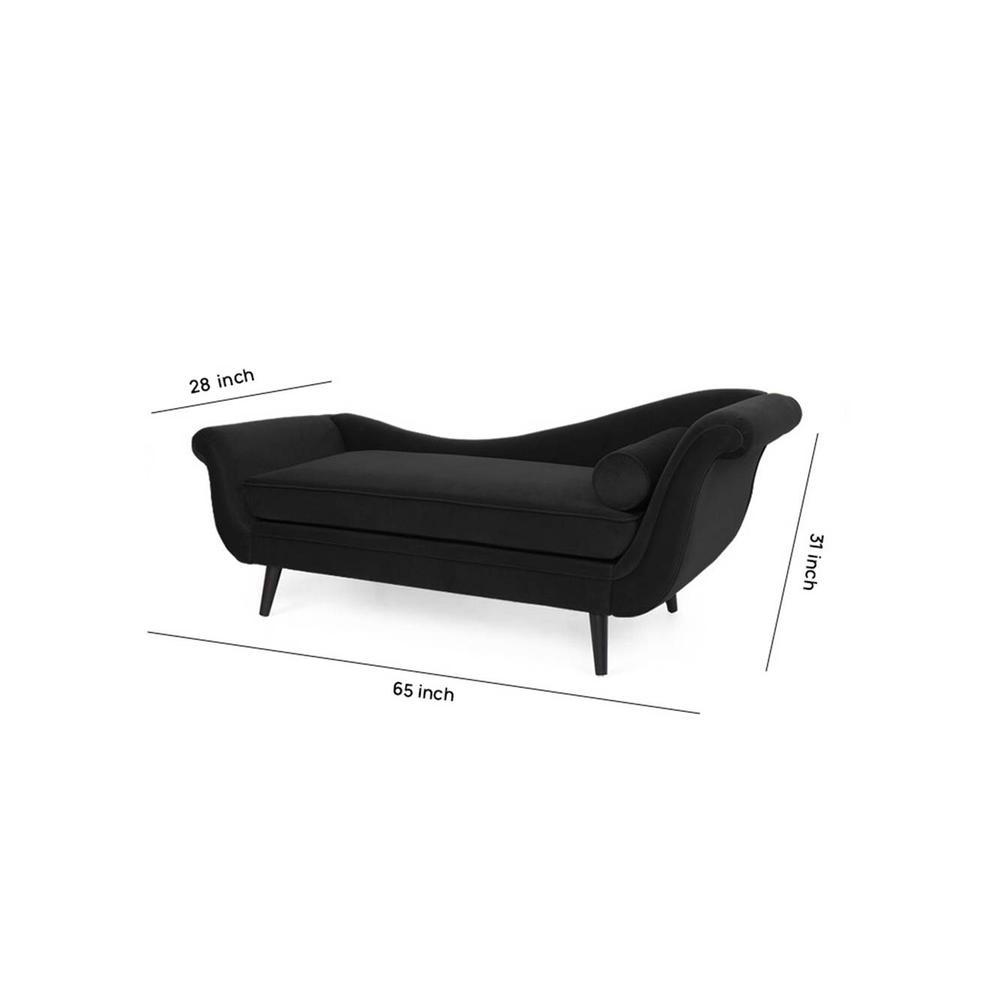 Kabera Velvet Chaise Launger in Black Colour
