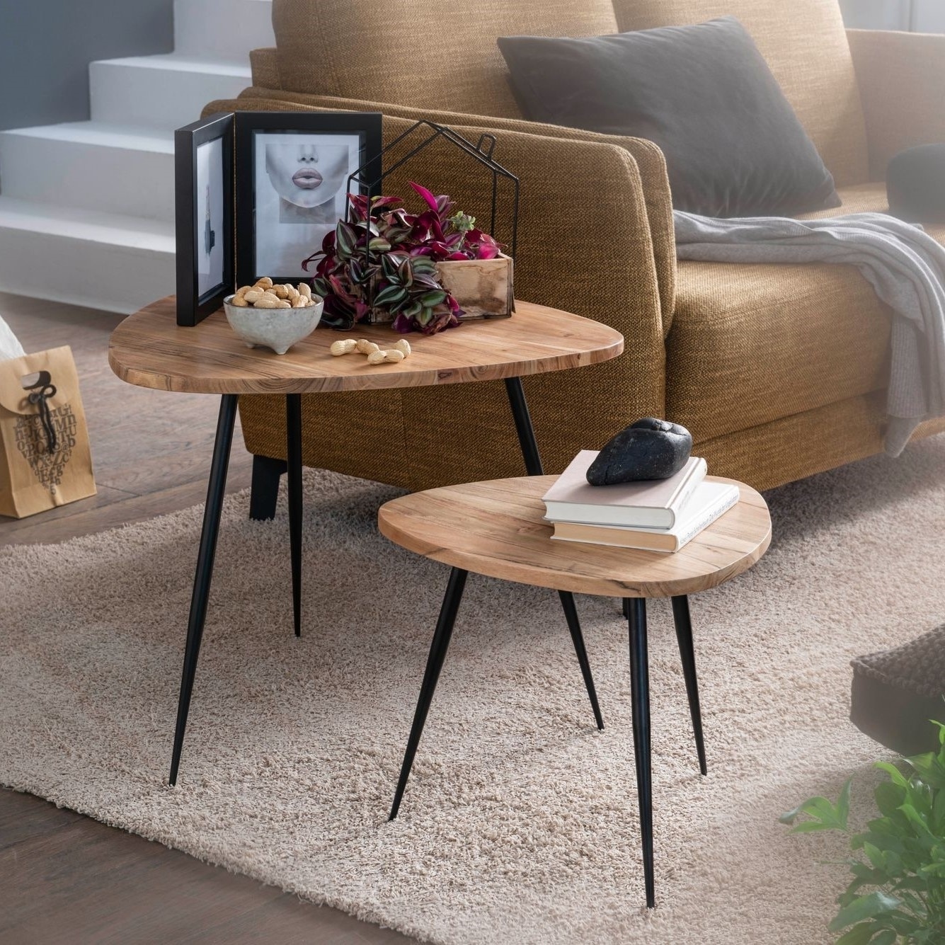 Lexina Solid Wood Nested Tables - Set of 2