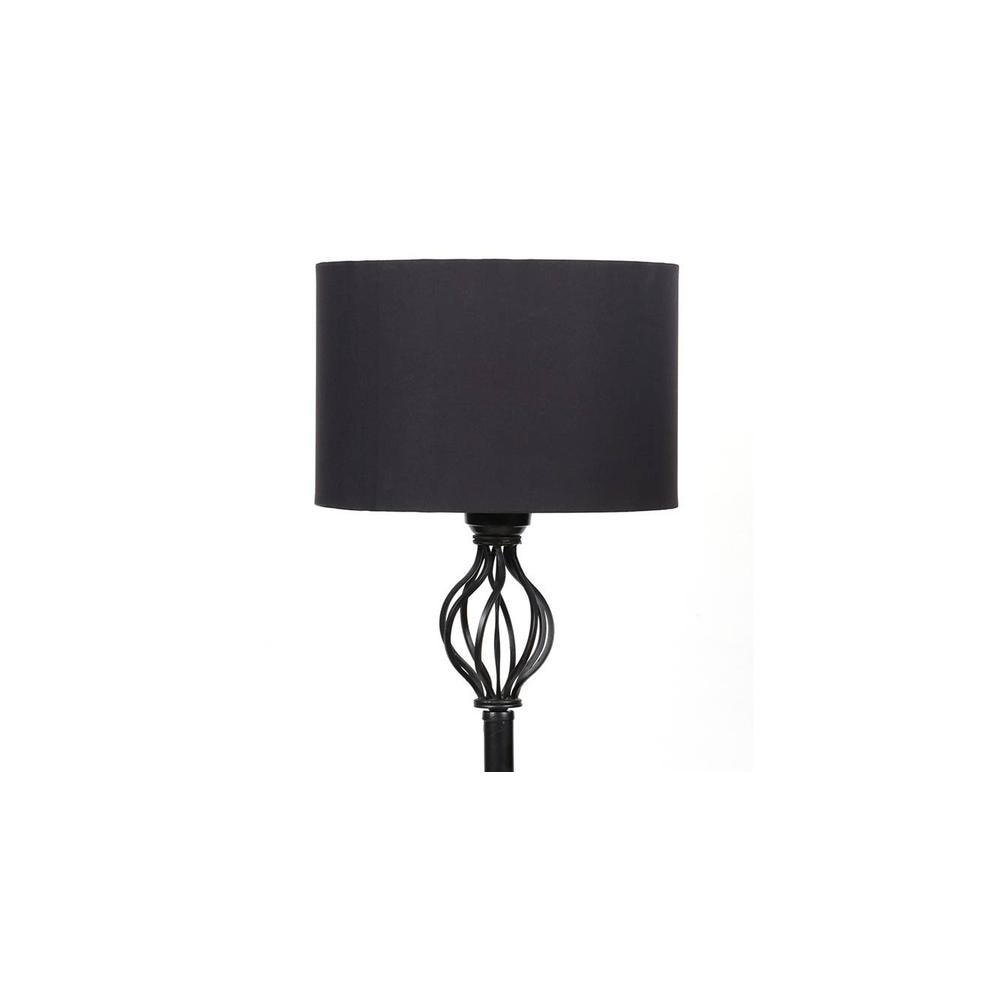 Gloria Black Cotton Shade Floor Lamp