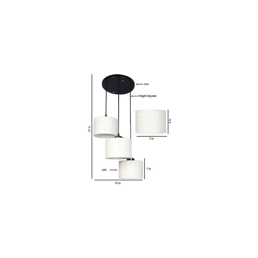 FALSEel White Natural Fiber Cluster Hanging Light
