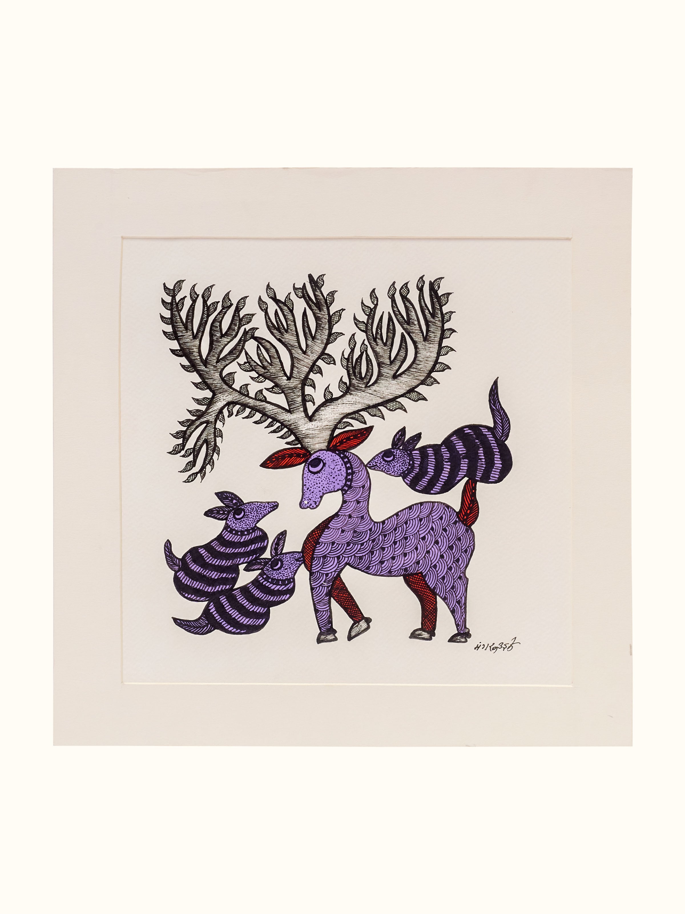 Mother Deer Gond Art