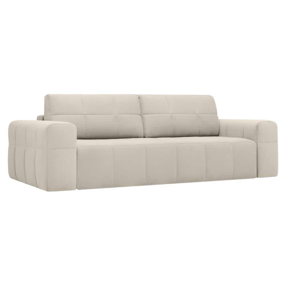 Riyab 3 Seater Fold Out Sofa Cum Bed In Cream Colour