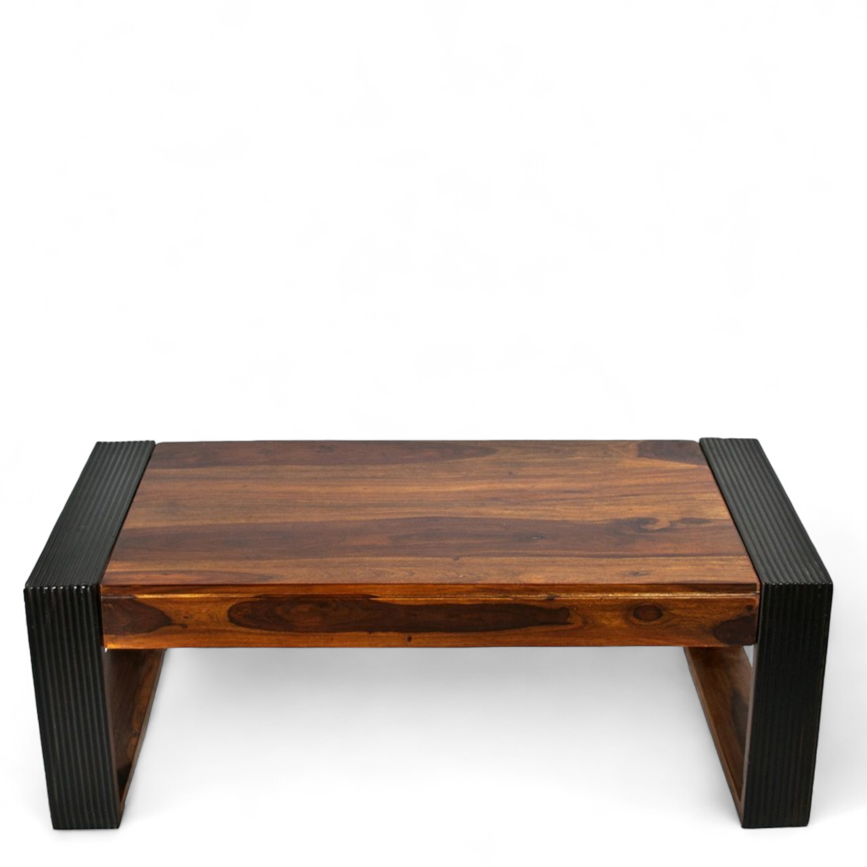 Hudson Sheesham Wood Contemporary Rectangle Coffee Table In Provincial Teak Finish