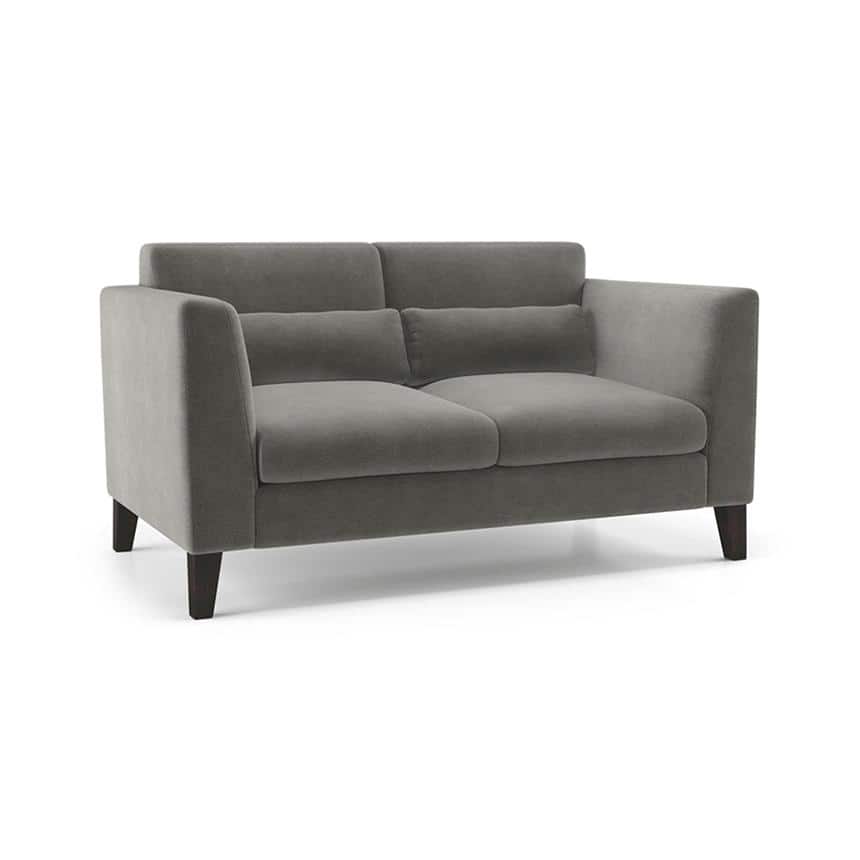 Lewis 2 Seater Fabric Sofa in Ash Grey Velvet Colour