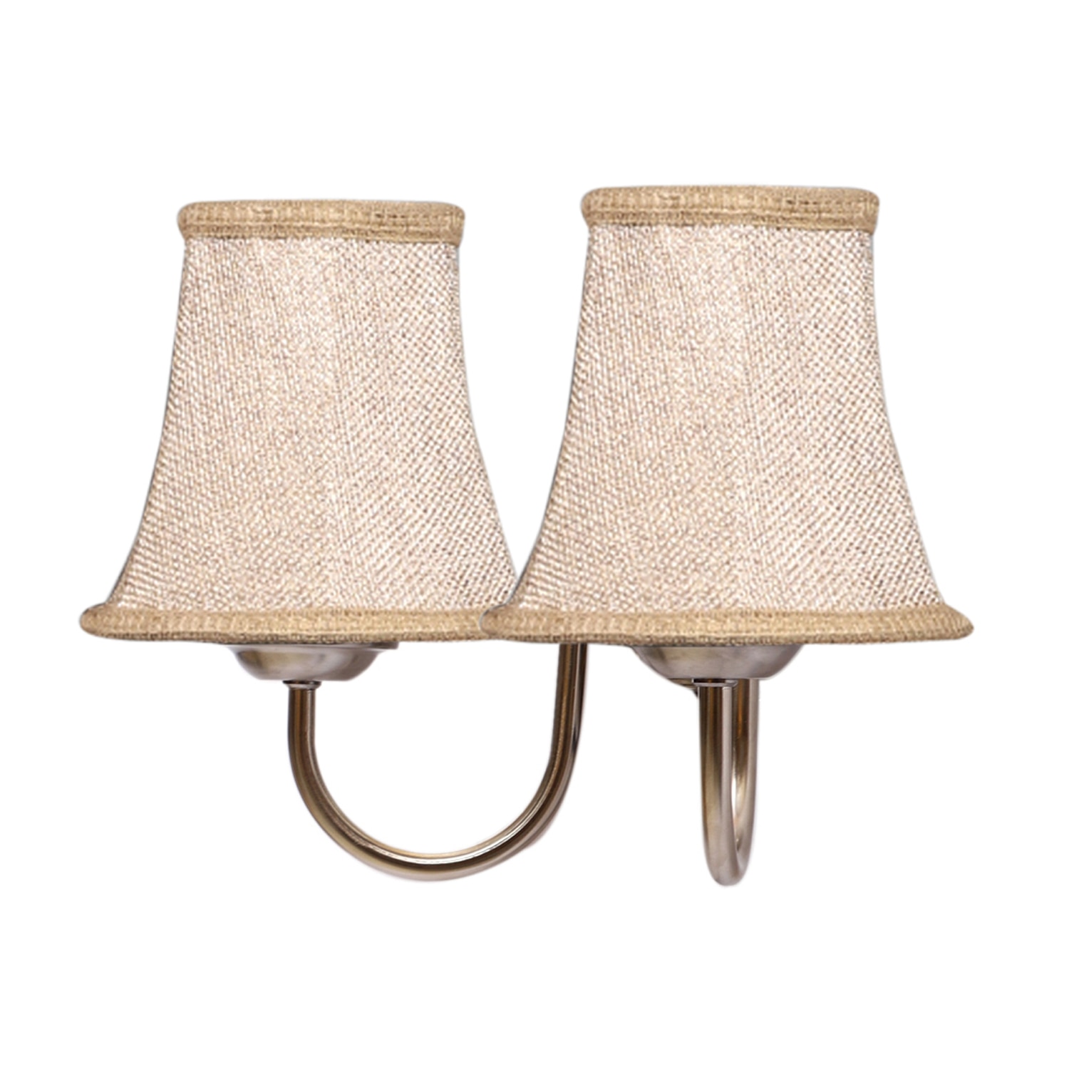 Devansh Dual Steel Metal  Wallmounted Lamp With Beige Jute  Shade