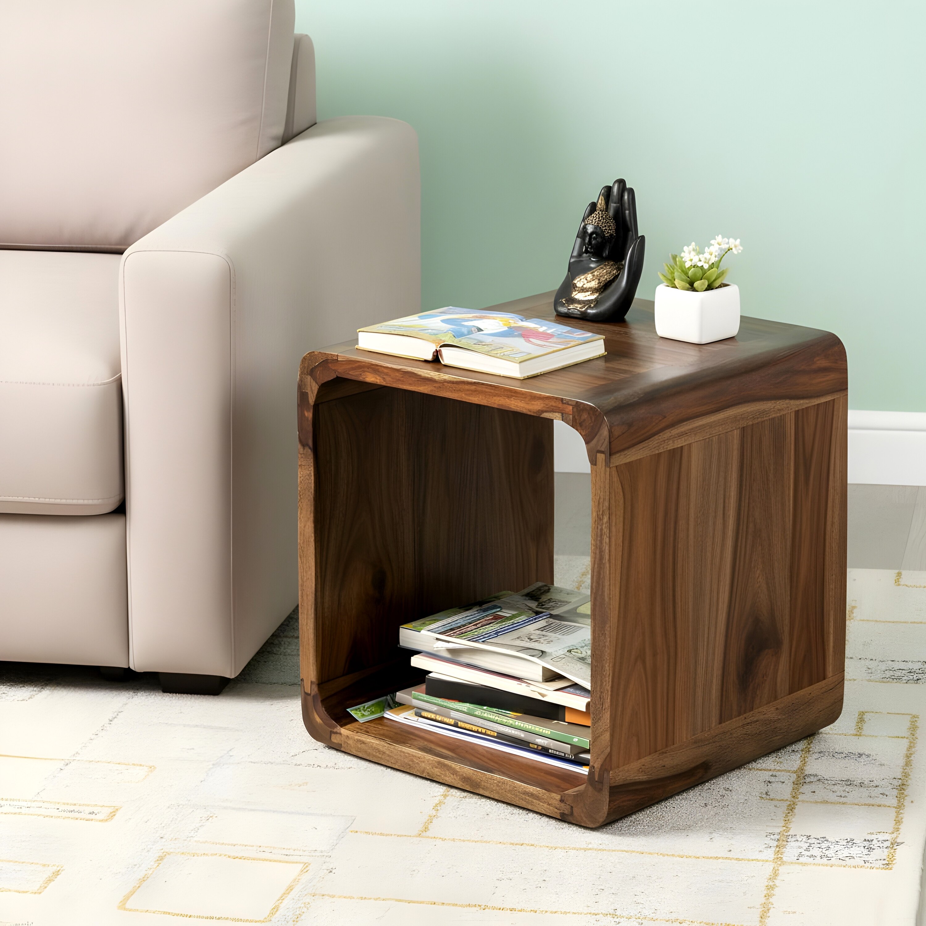 Berlin End Table - Teak Finish