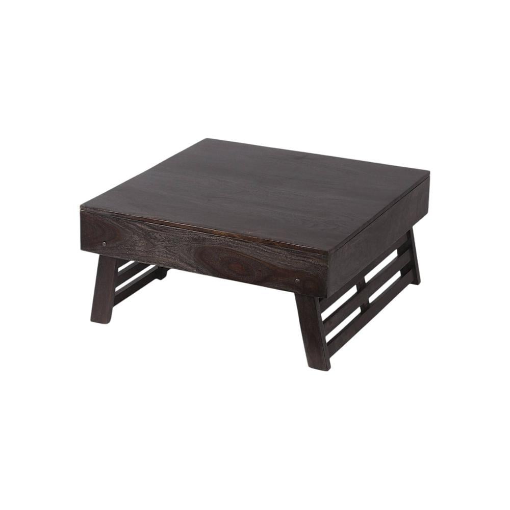 Bradford Sheesham Wood Coffee Table With Foldable Legs In Mahogany Finish