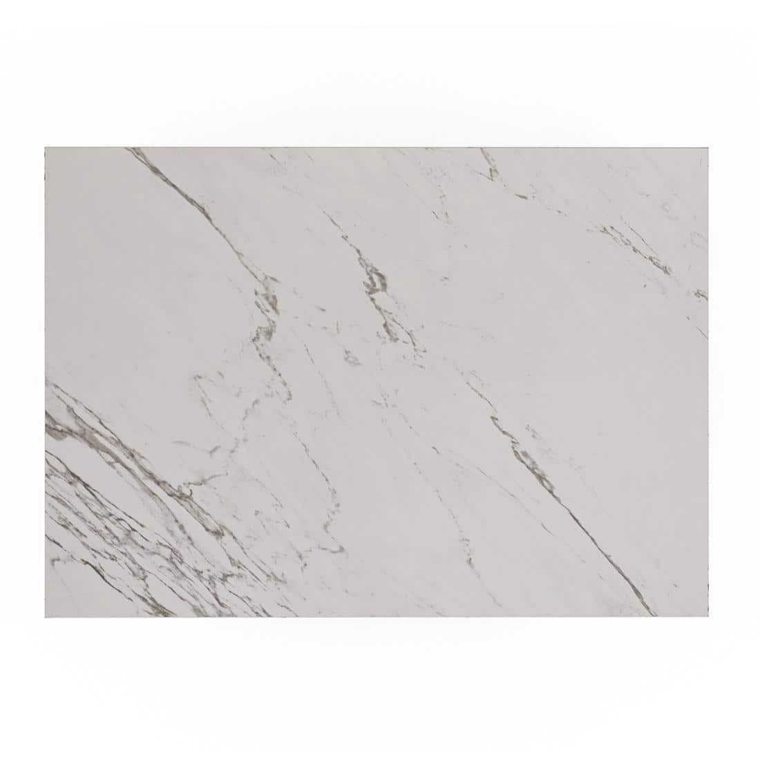 Emry Rectangular Statuario Ceramic 4 Seater Dining Table In Honey Finish