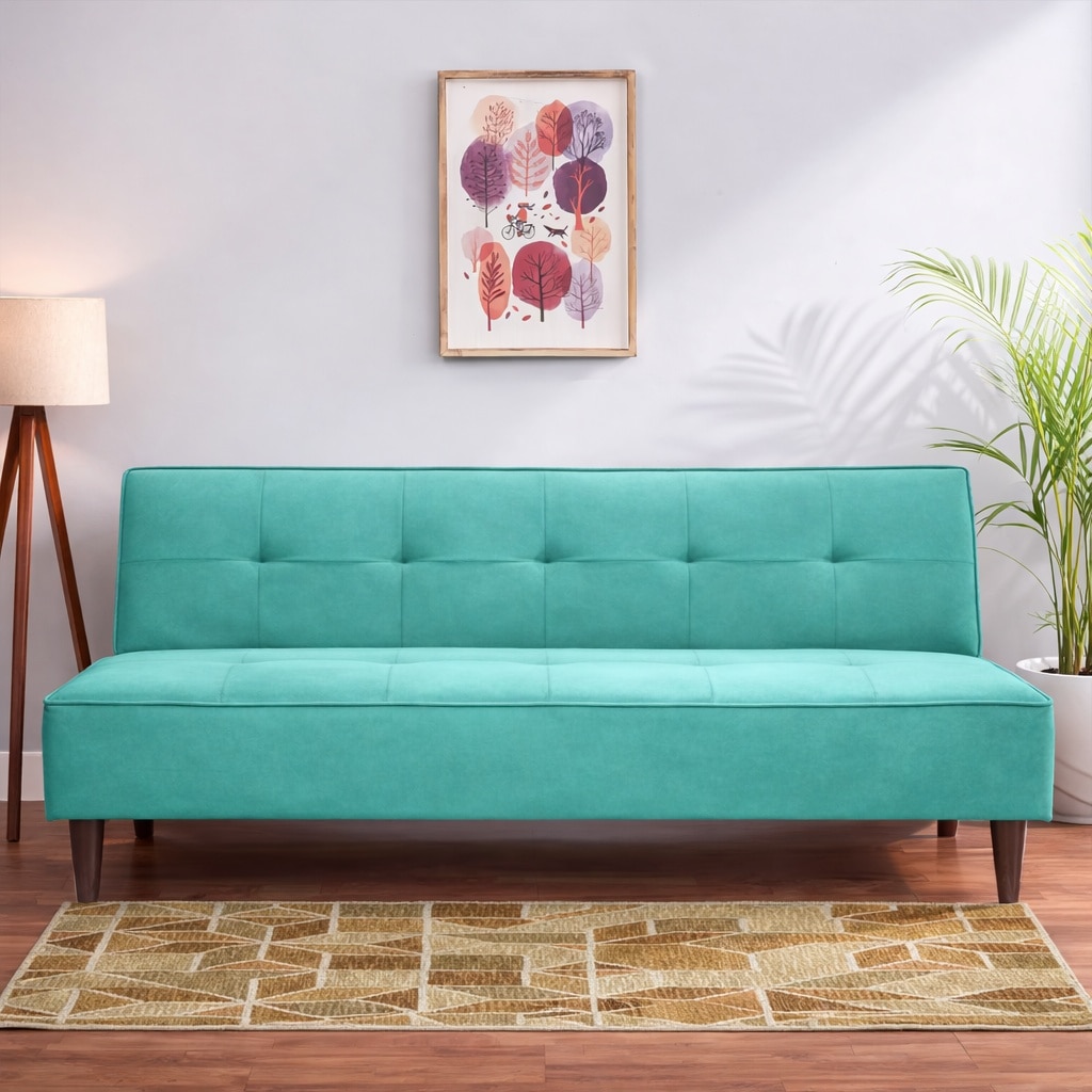 Palermo 3 Seater Sofa Cum Bed In Sea Green Colour
