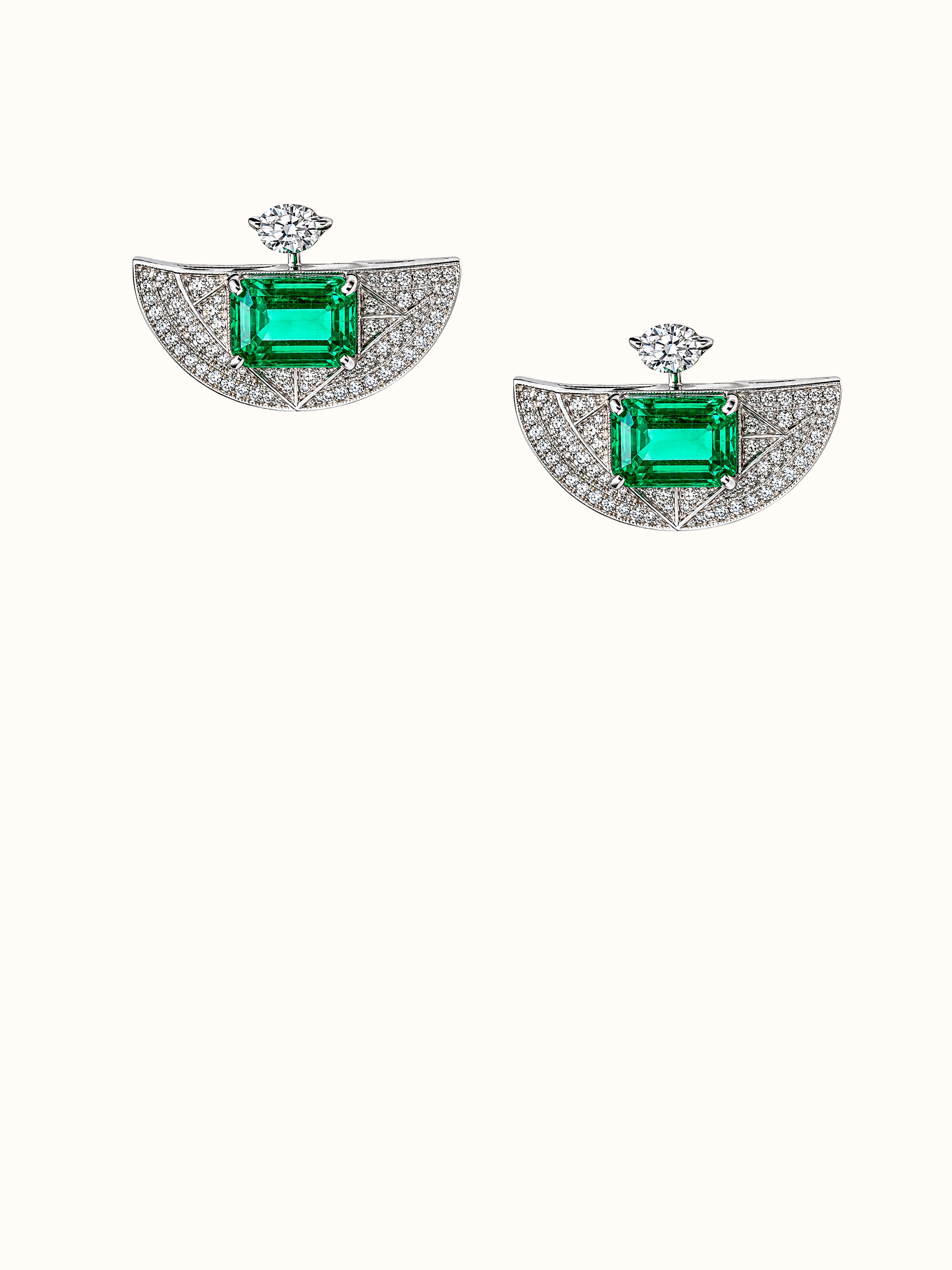 Open Setting 14 Karat White Gold Drop Earrings with Diamond and Solitaire