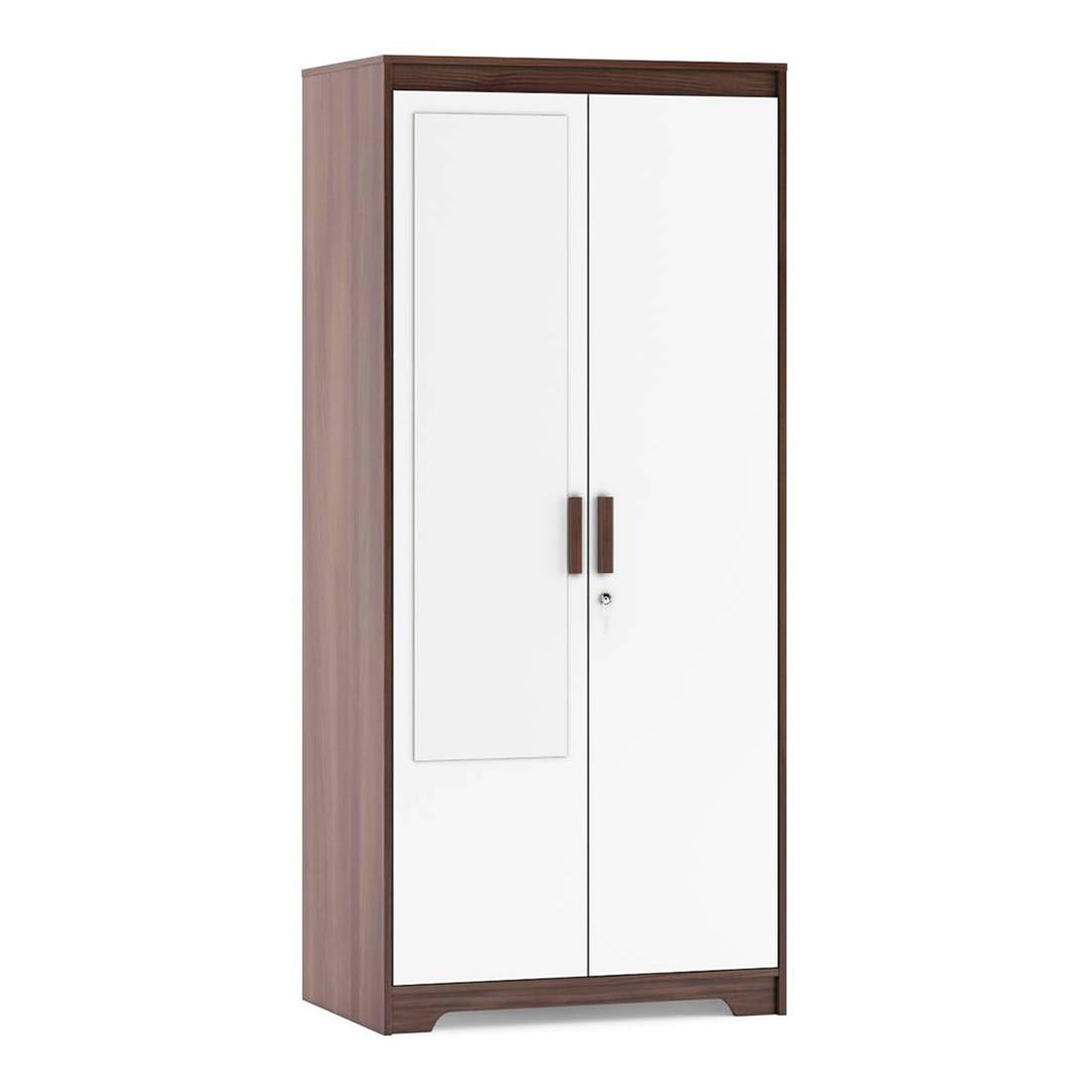 Miller 2 Door Wardrobe With Mirror and Lock in Two Tone Finish